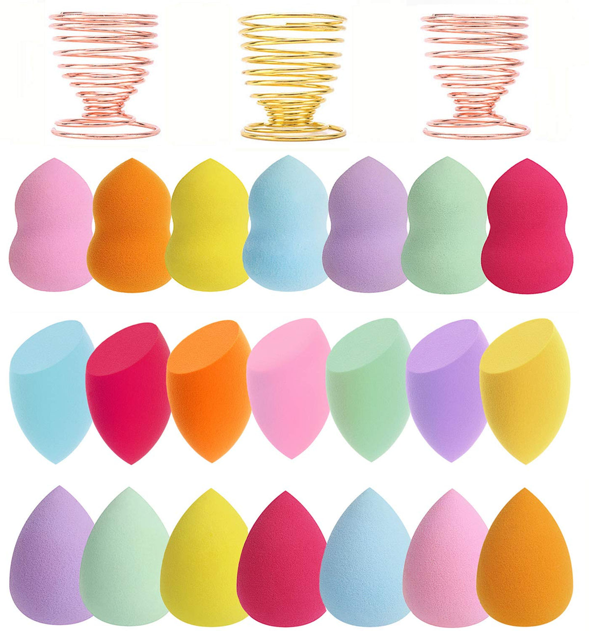 Abgream teardrop sponge blender in pink for precise cream application.