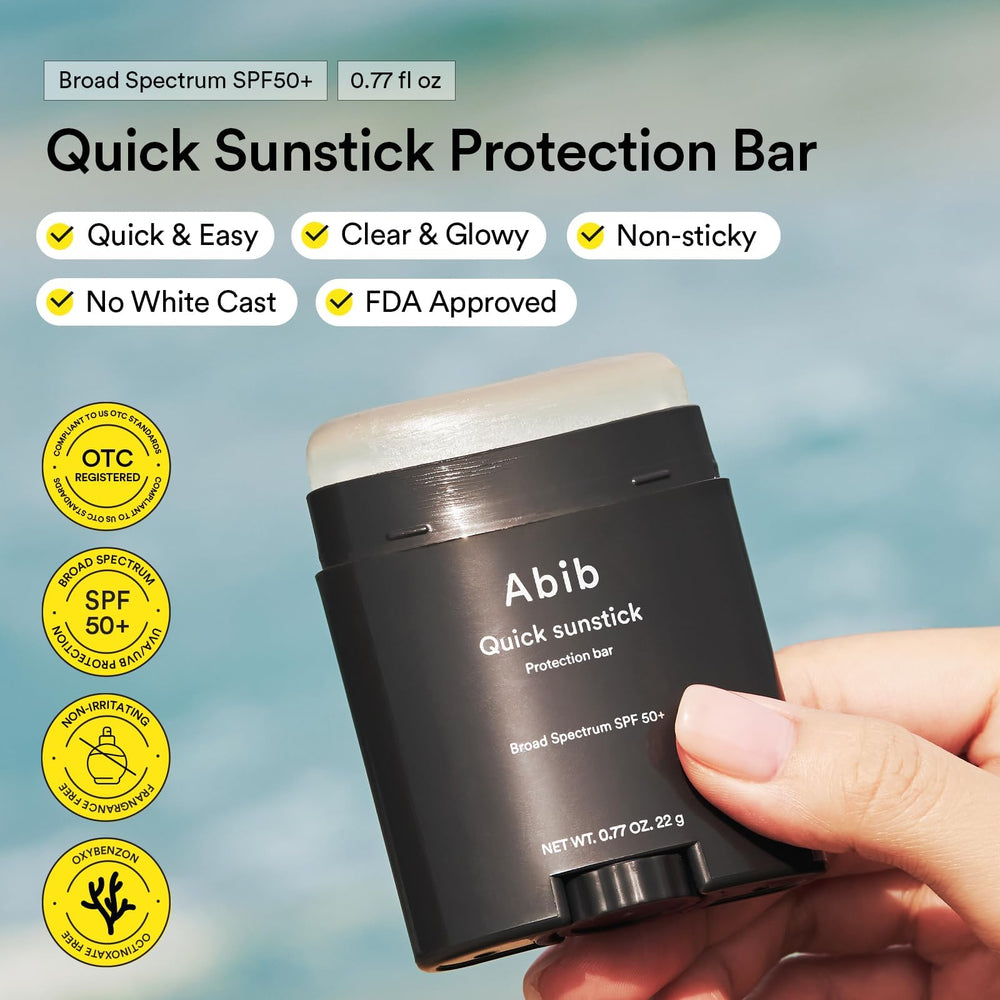 Abib Barra Protección SPF50, acabado brillo suave y natural.