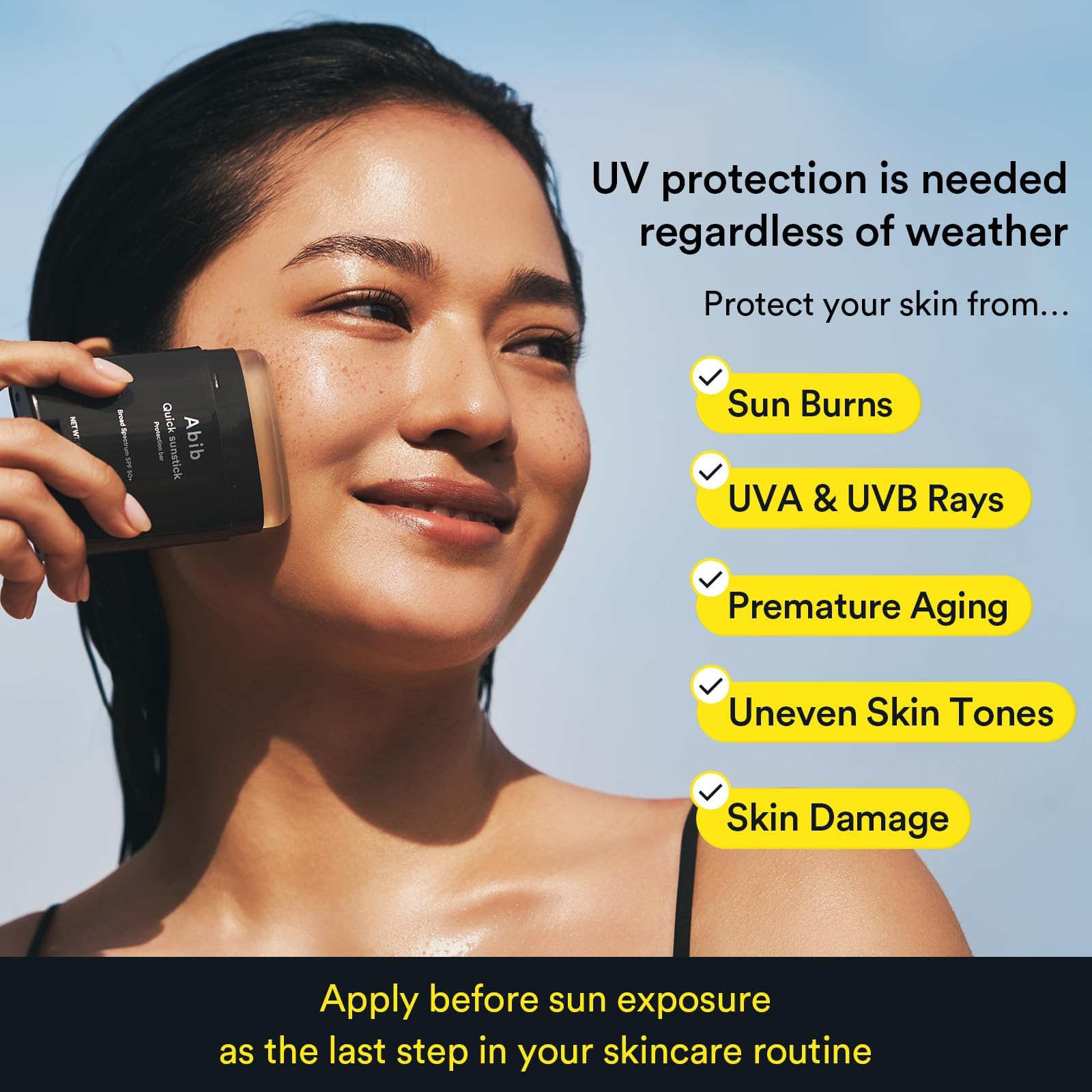 Abib Barra Protección SPF50, ingredientes naturales como aloe y centella asiática.