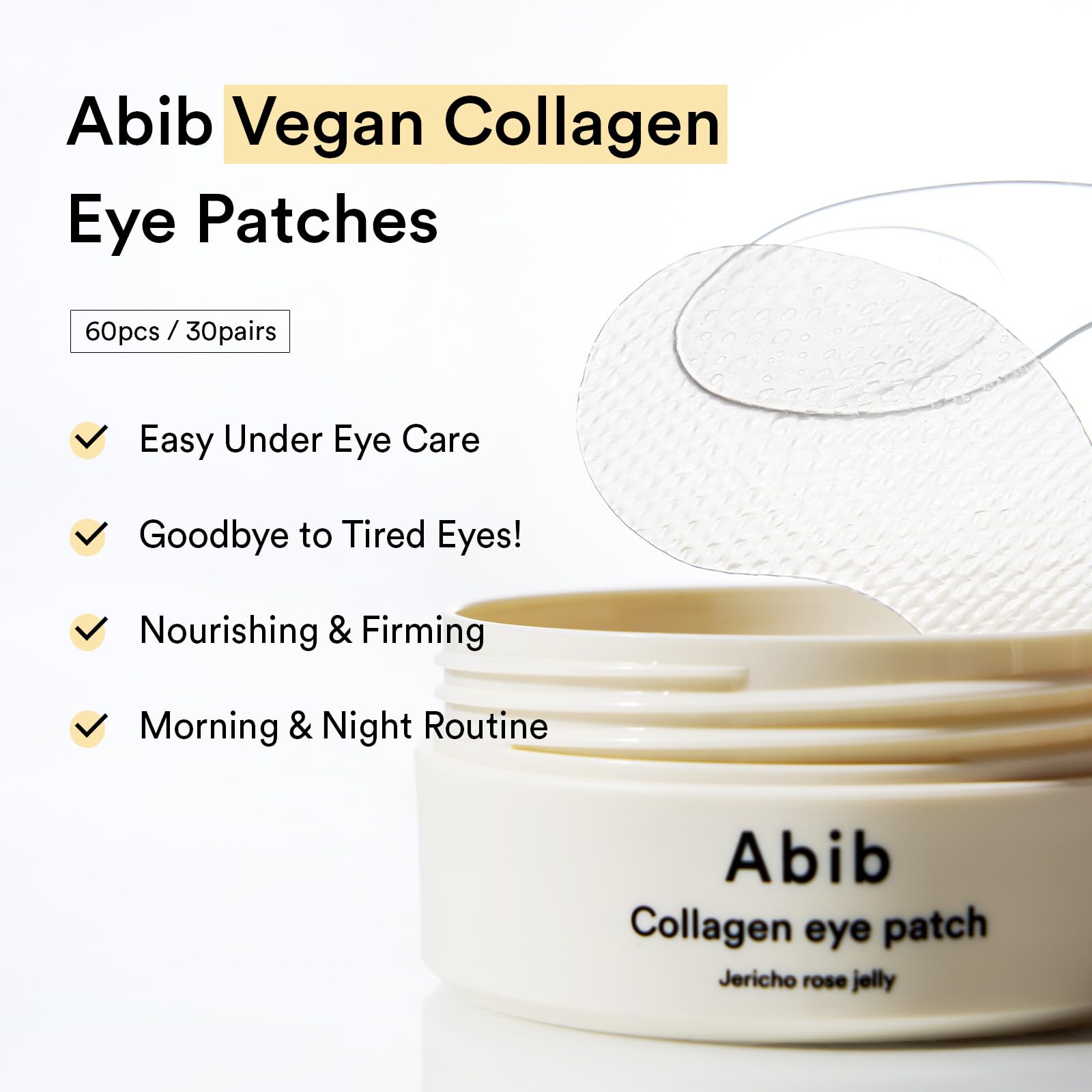 Abib Collagen Patches provide hydration glow to the eye area.