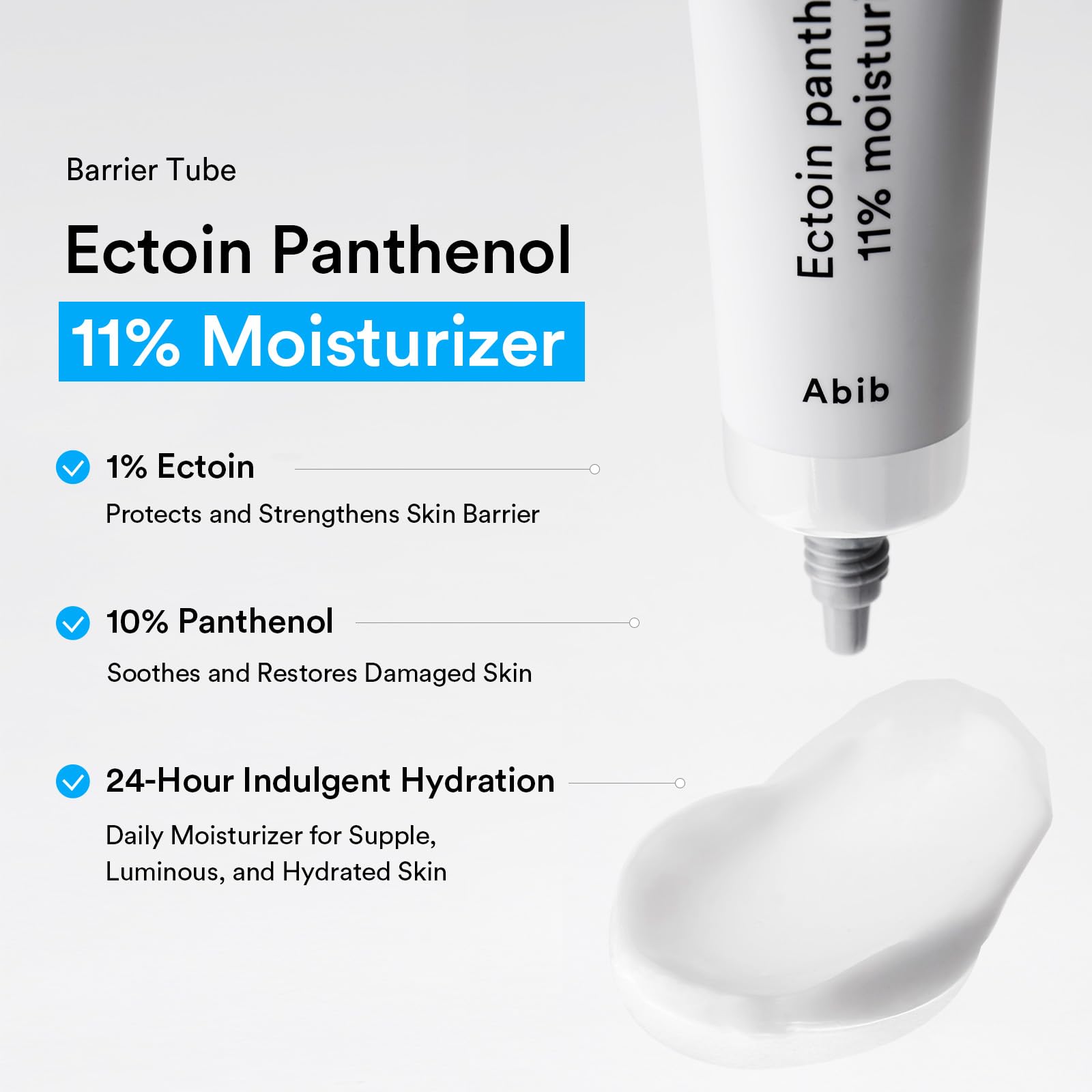 Cream texture from Abib moisturizer being spread on skin