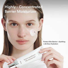 Close-up of Abib barrier tube label highlighting 11% moisturizing complex