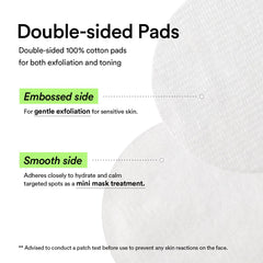 Pad de doble textura para exfoliación suave y piel más uniforme.