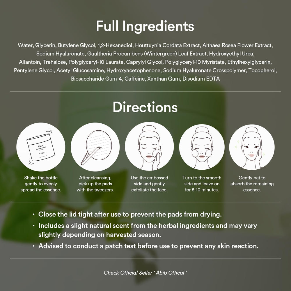 Rutina coreana para un brillo natural con Abib Heartleaf Spot Pad.