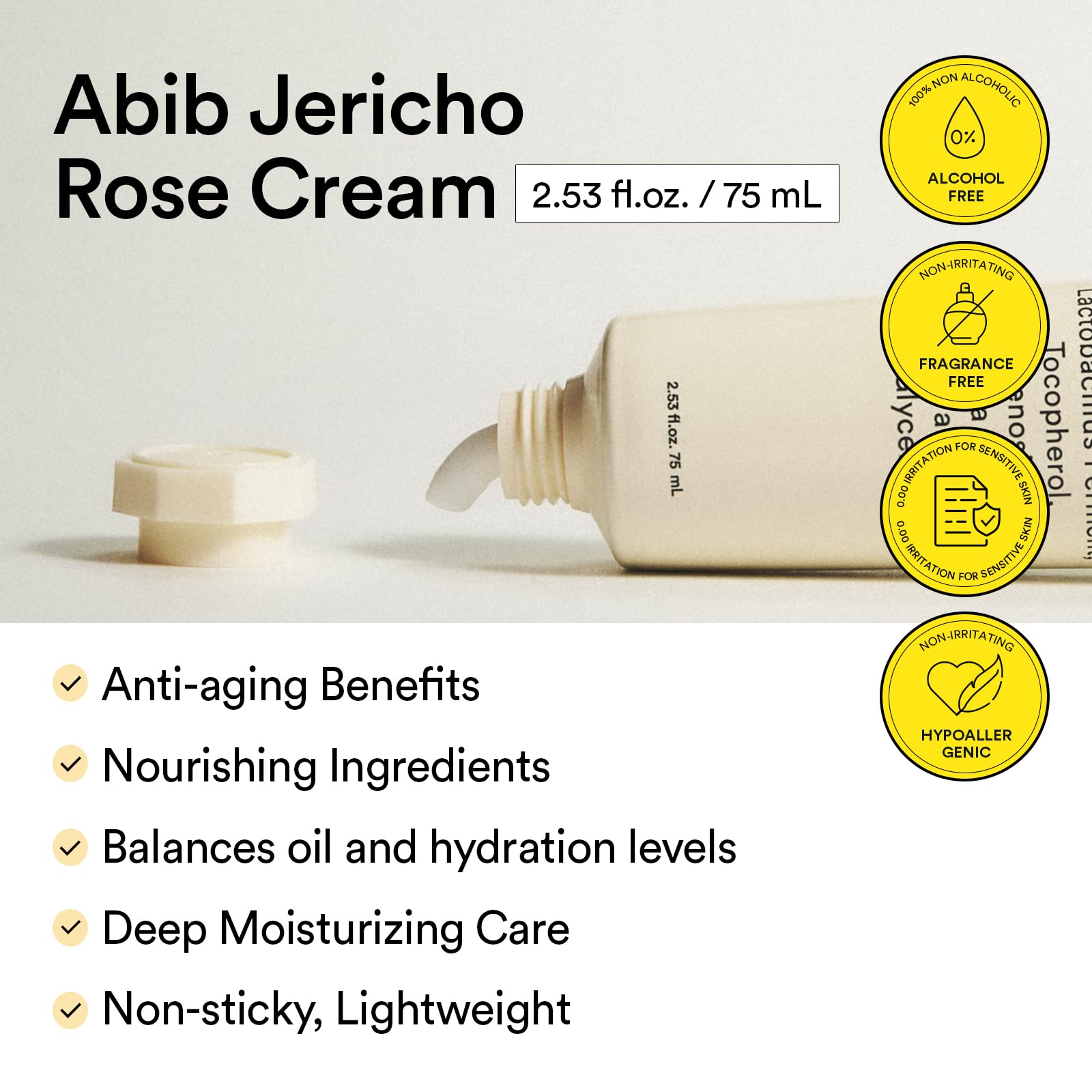 Close-up of Abib Jericho Rose Cream texture for smooth skin