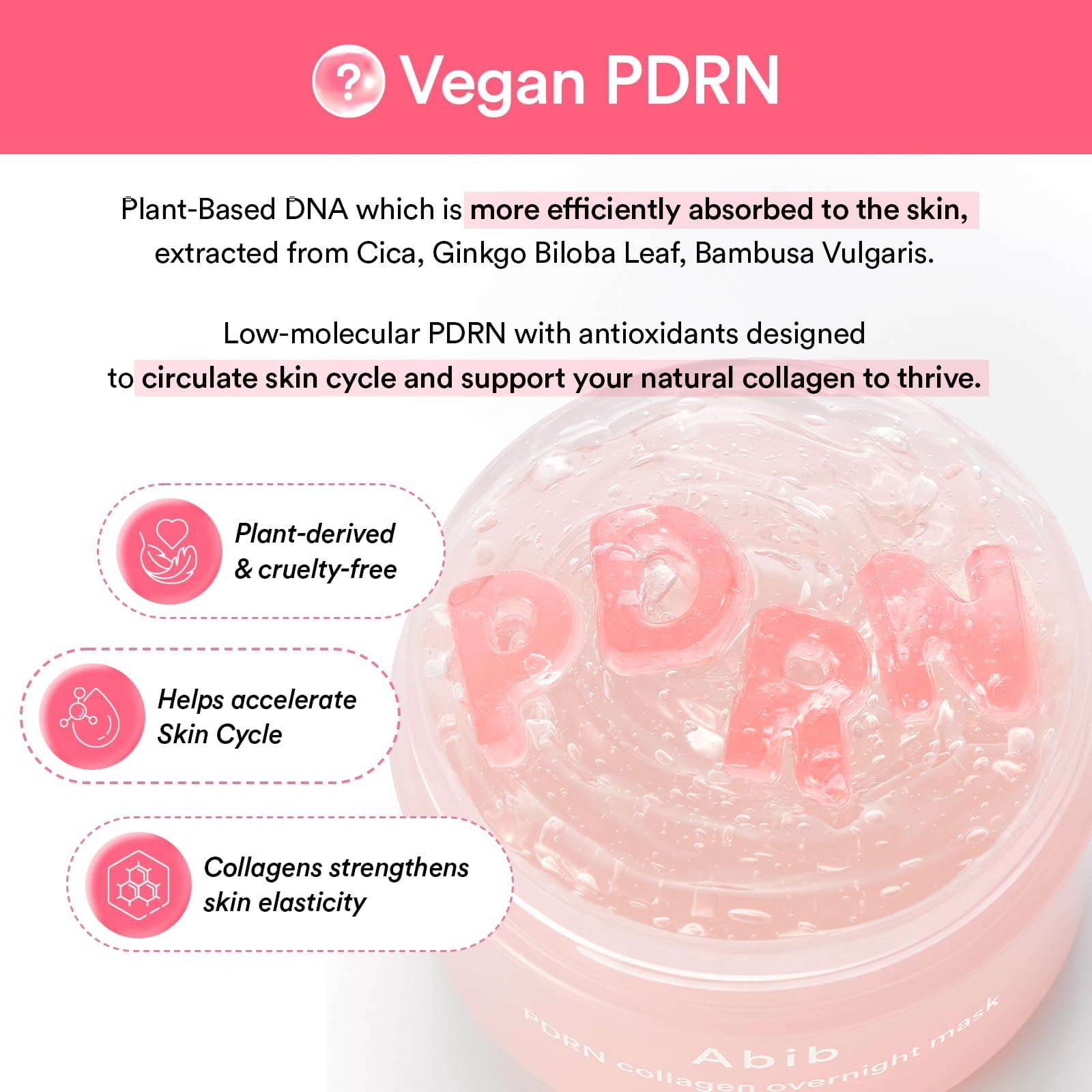 Abib PDRN Collagen Overnight Mask in hand applying a thin layer