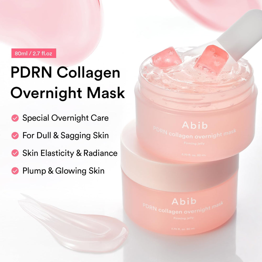 Abib PDRN Collagen Overnight Mask jelly texture highlighting plush hydration