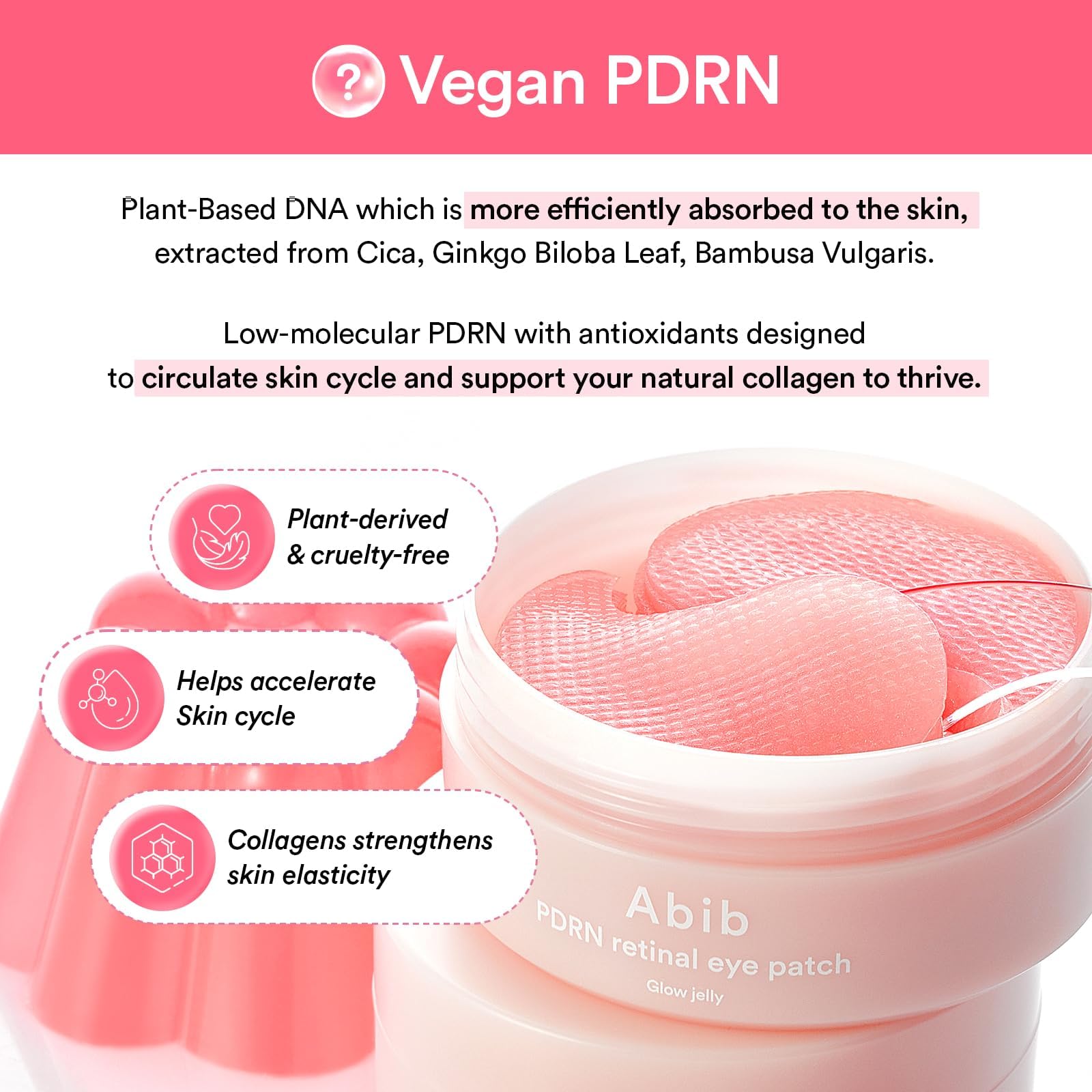Abib PDRN Retinal Eye Patches with non-slip embossed hydrogel surface