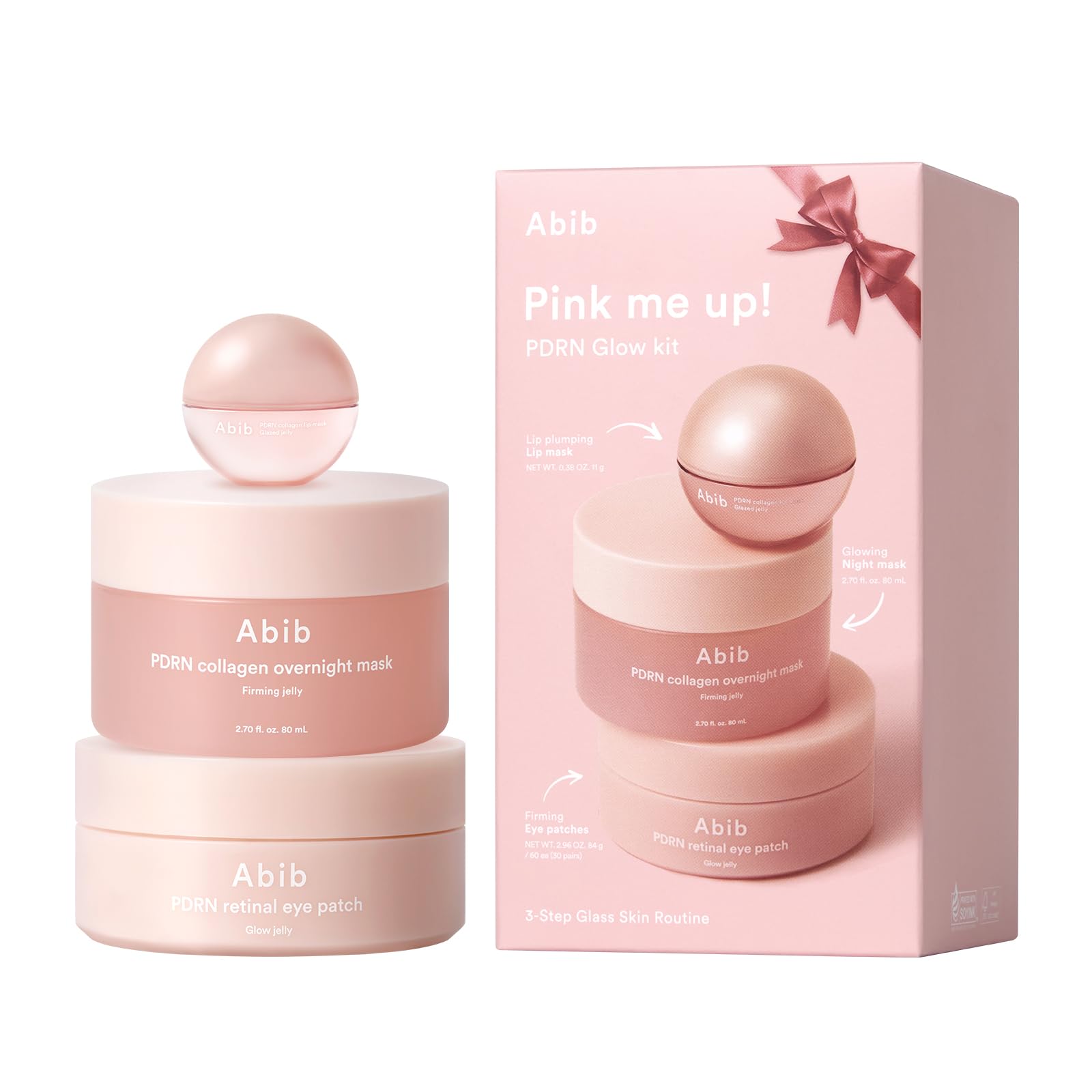 Abib Pink Me Up PDRN overnight firming jelly mask image promoting morning glow