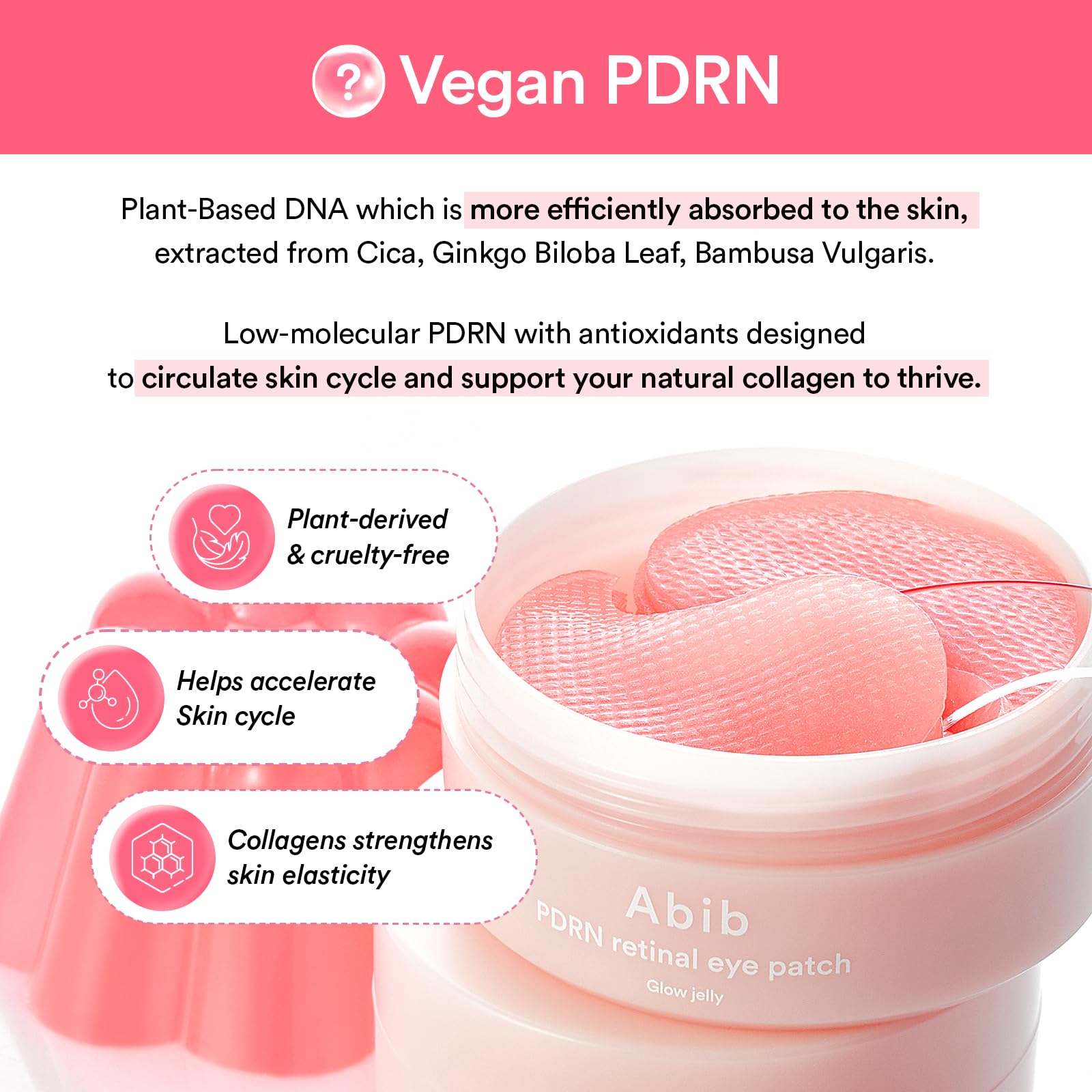Abib Pink Me Up vegan PDRN ingredients image highlighting clean skincare