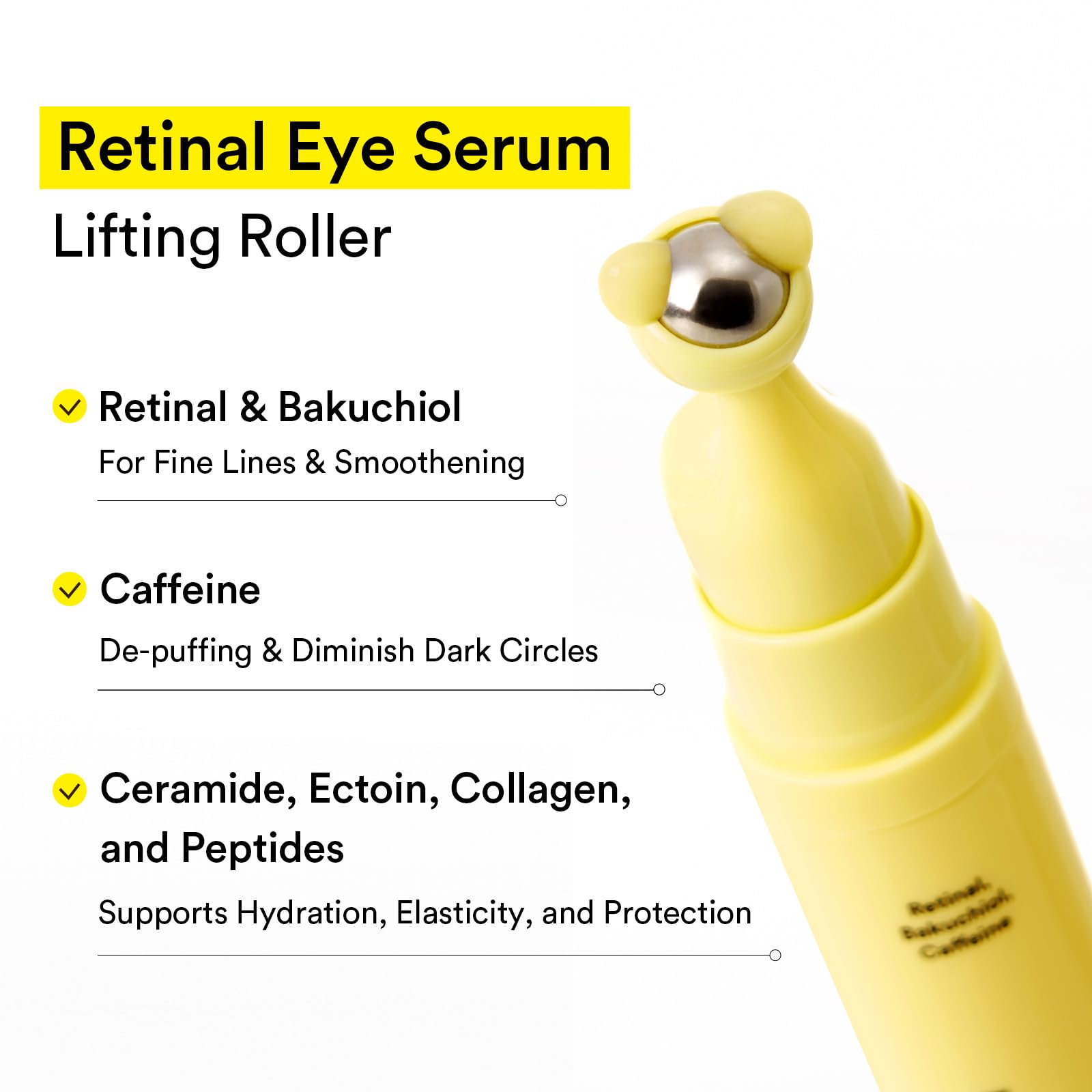 Abib Retinal Eye Serum cafeína para apoyar la reducción de hinchazón alrededor de los ojos.