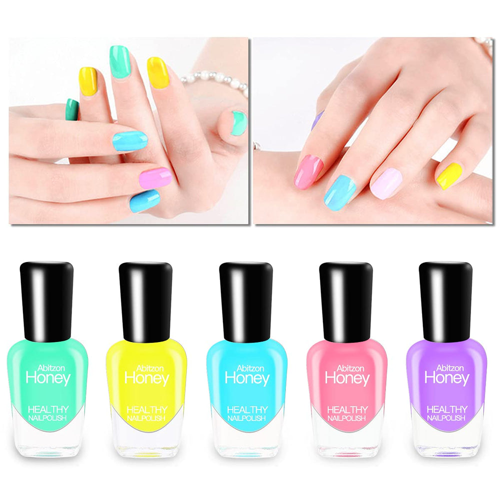 Abitzon nail polish brush application demonstrates smooth coverage and fast results.