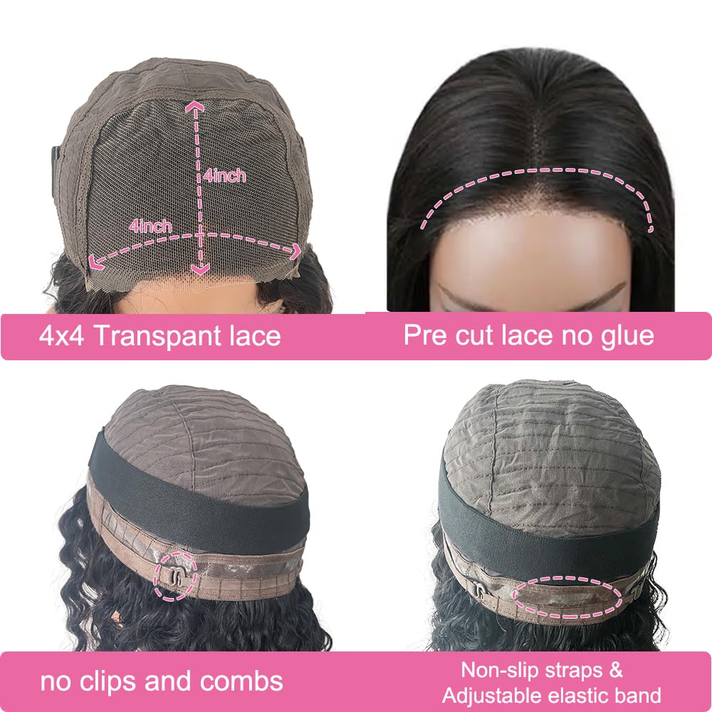 Ablvari Curly Bob Wig 3D dome cap with adjustable band for a secure fit.
