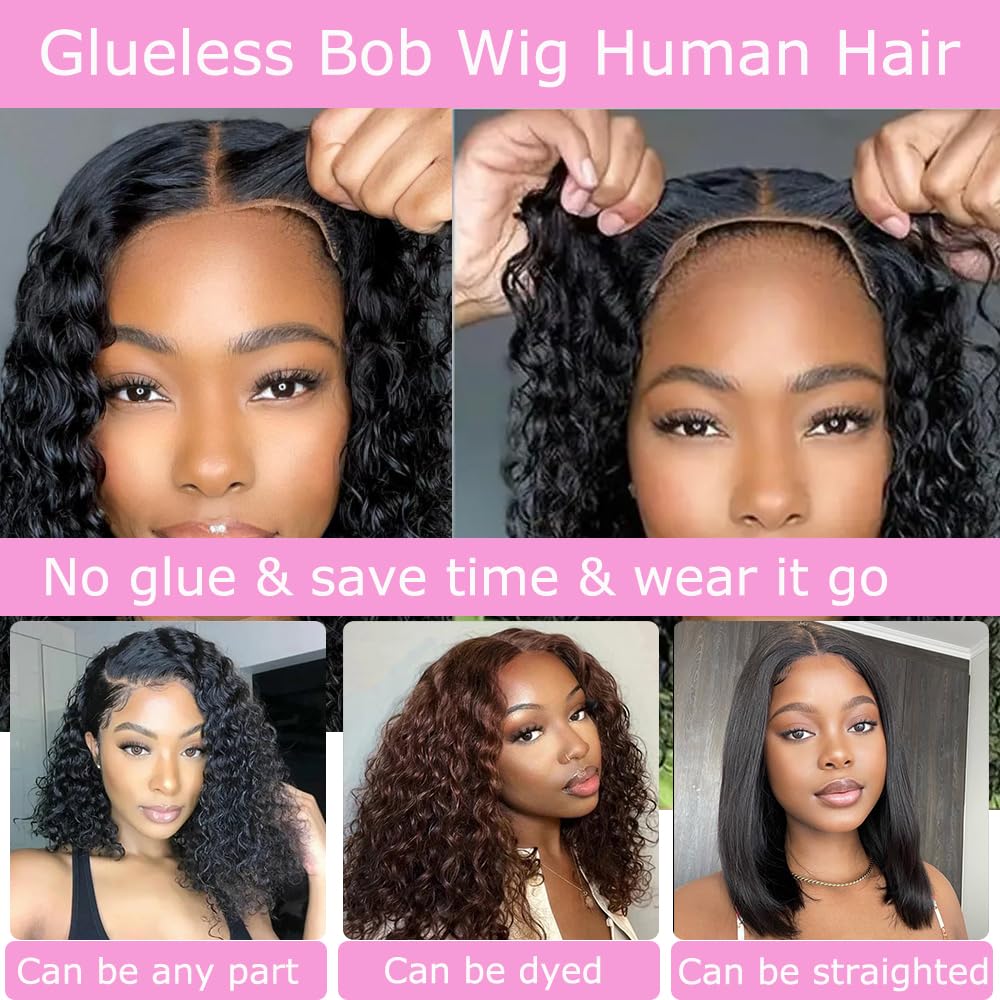 Ablvari Curly Bob Wig natural hairline close-up highlights melt into skin.