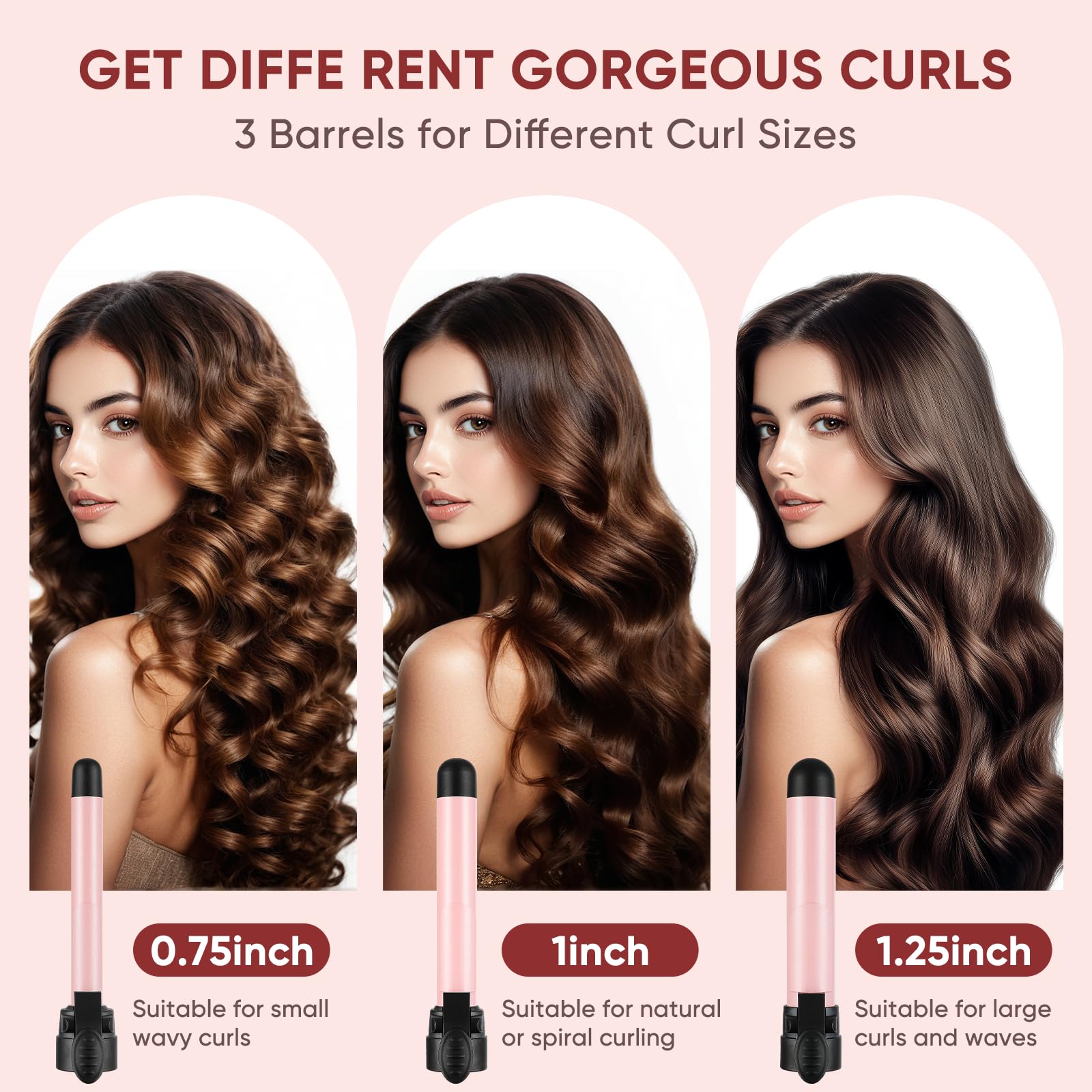 ABNER iron with automatic curl in action, effortless waves.