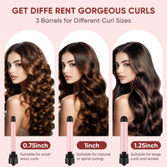 ABNER iron with automatic curl in action, effortless waves.