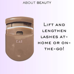 About Beauty On-The-Go ergonomic-handle eyelash curler for gentle lift