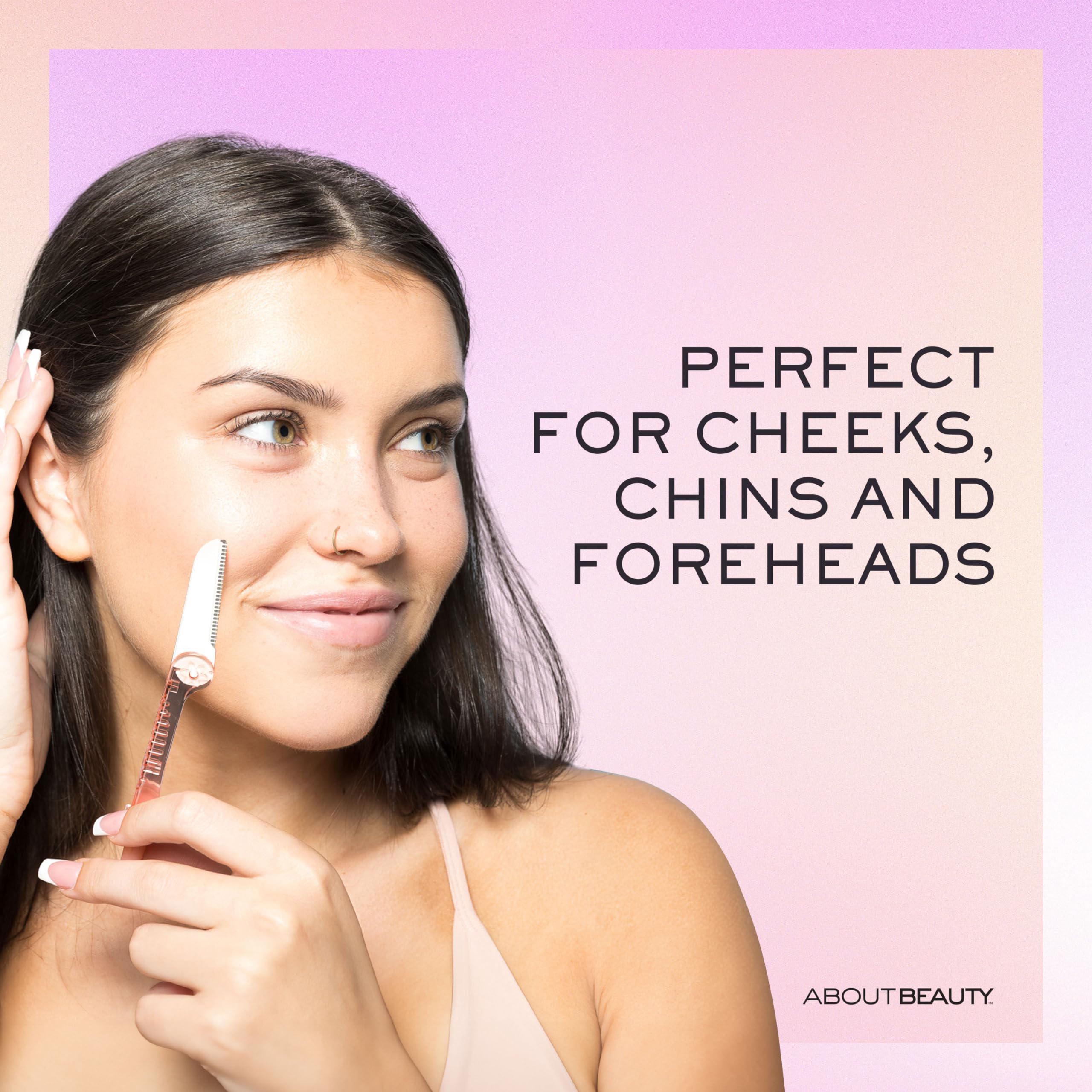About Face Fold-n-Go Groomers brow shaping for precise, clean lines.