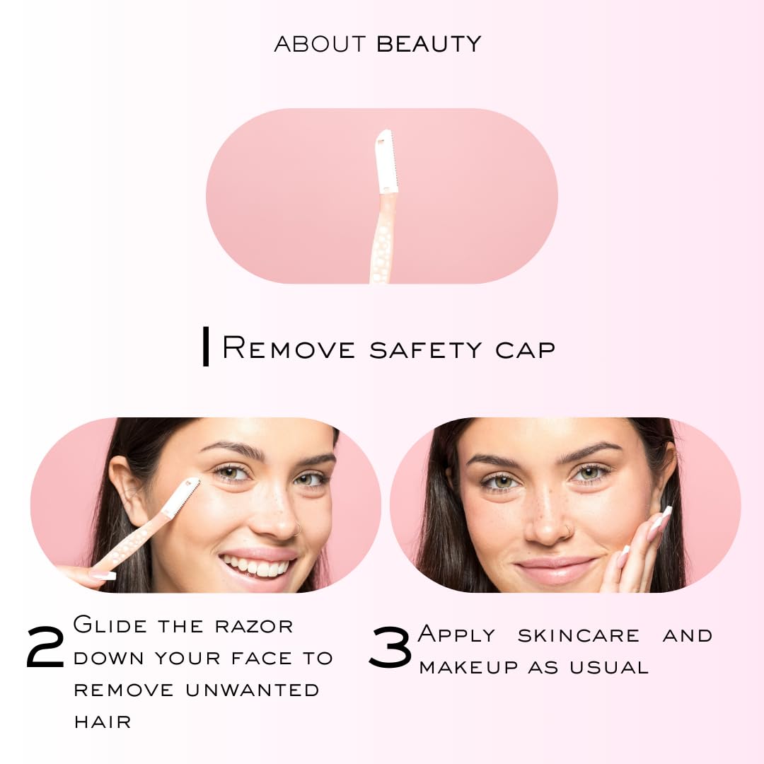 About Face Fuzz-Free Razors used for precise eyebrow shaping.