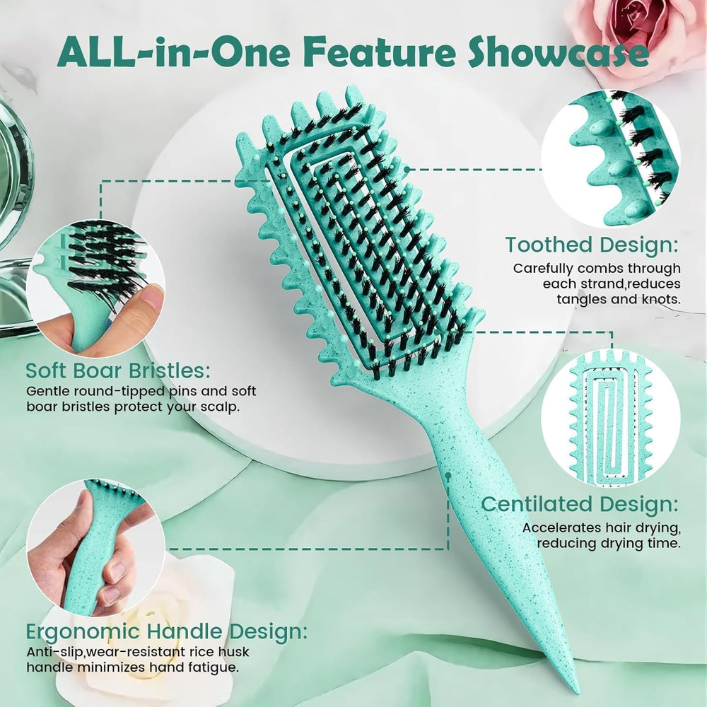 ABOYOY Curl Defining Brush side teeth close up shows precise detangling