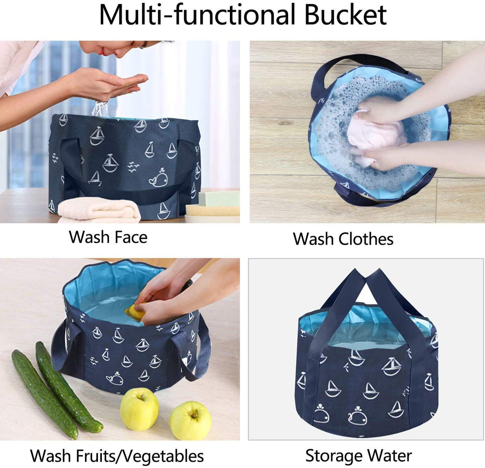 ABSOK foot spa basin in use during camping or travel.