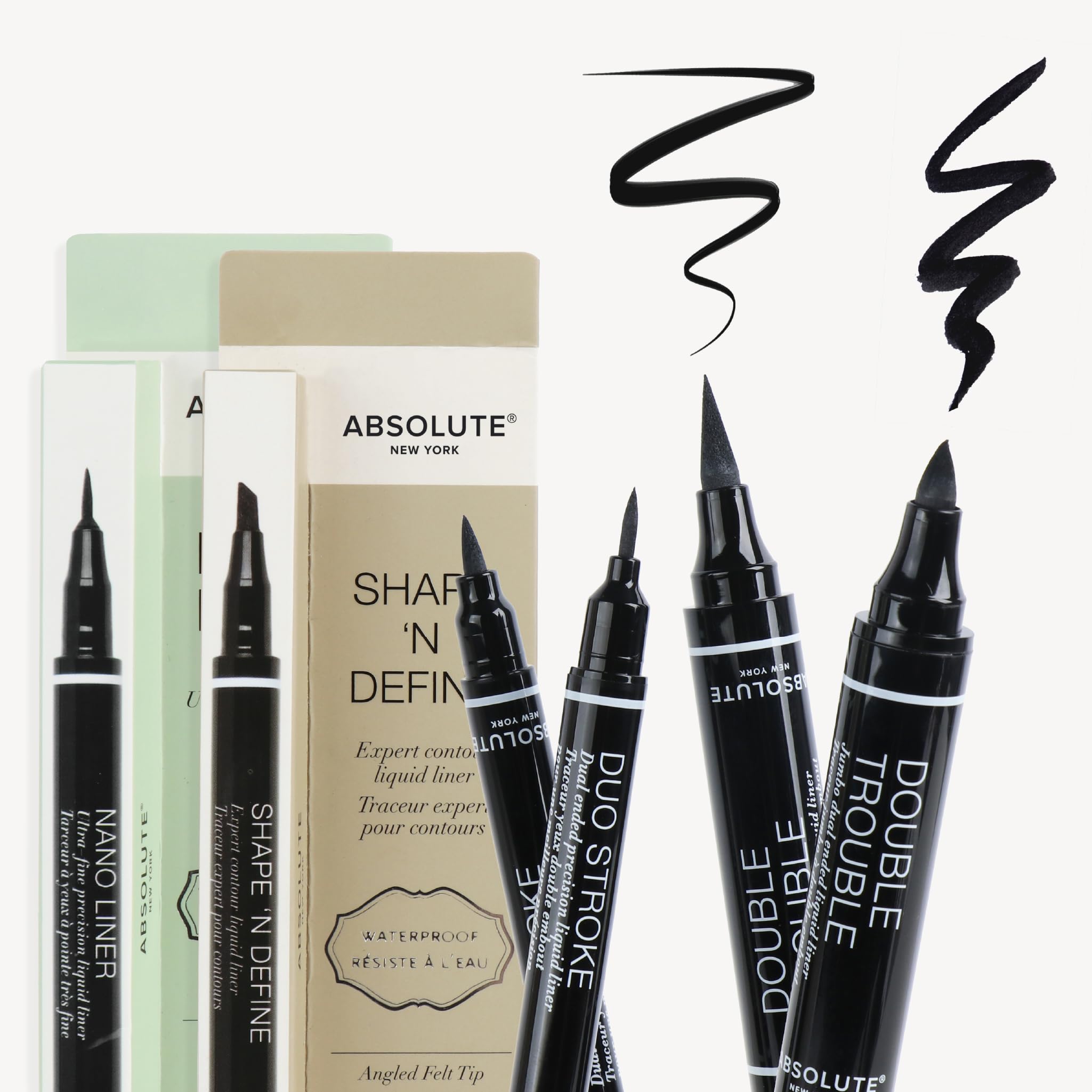 Absolute New York Double Trouble Liner dura todo el día para mirada definida