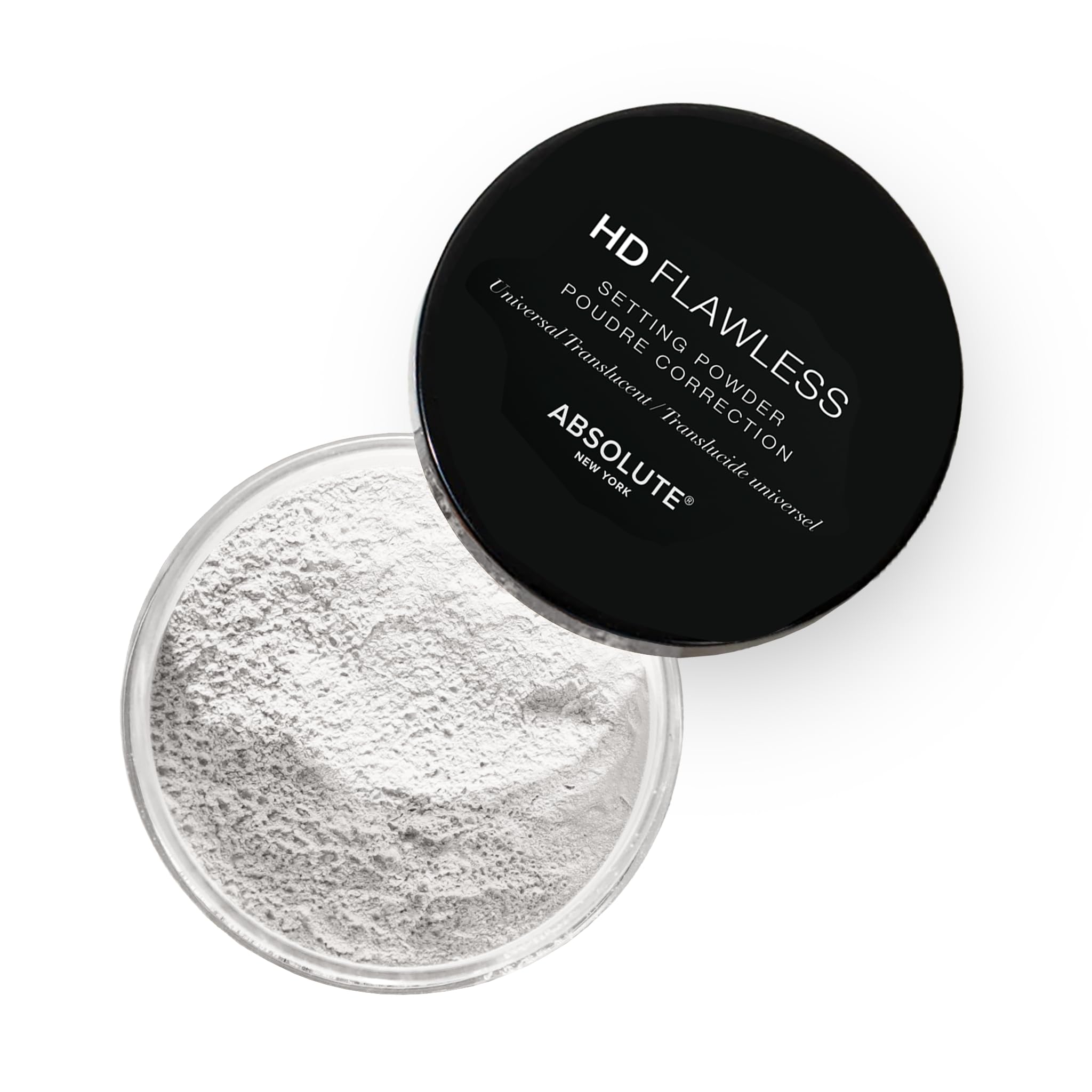 Absolute New York HD Flawless Setting Powder bottle for a sustained matte finish.