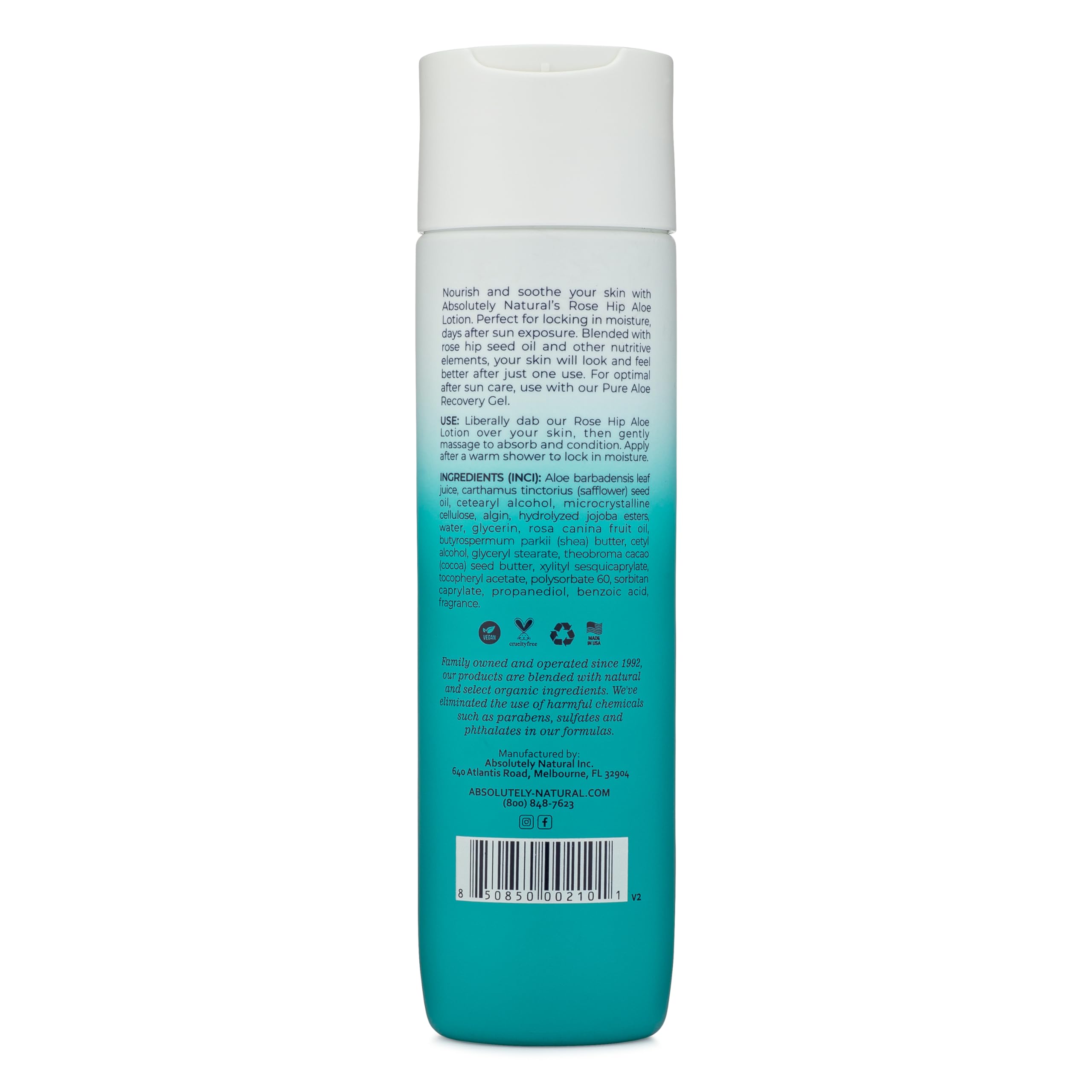 Absolutely Natural envase respetuoso para arrecifes y cruelty-free.