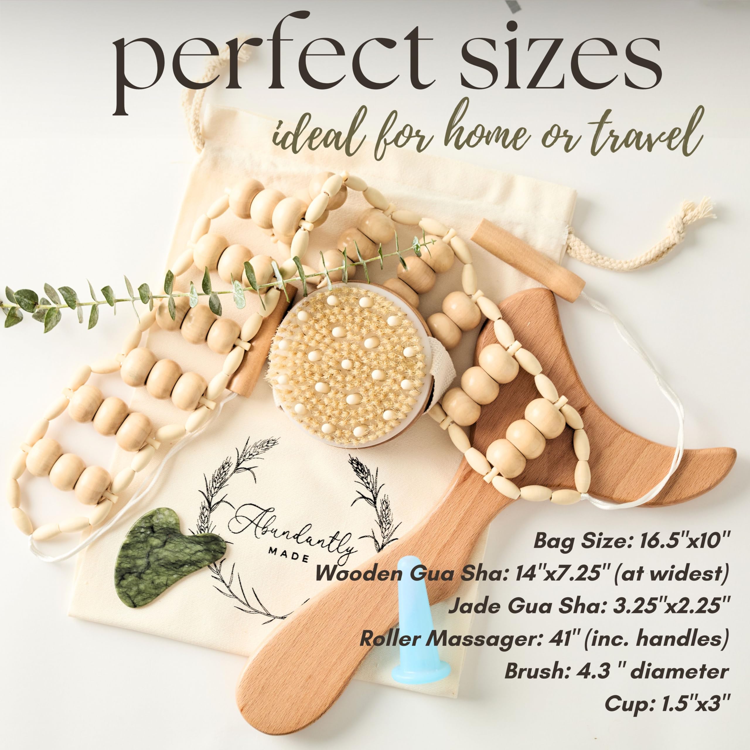 Abundantly Made 7-piece kit body gua sha targets neck and torso with soothing strokes