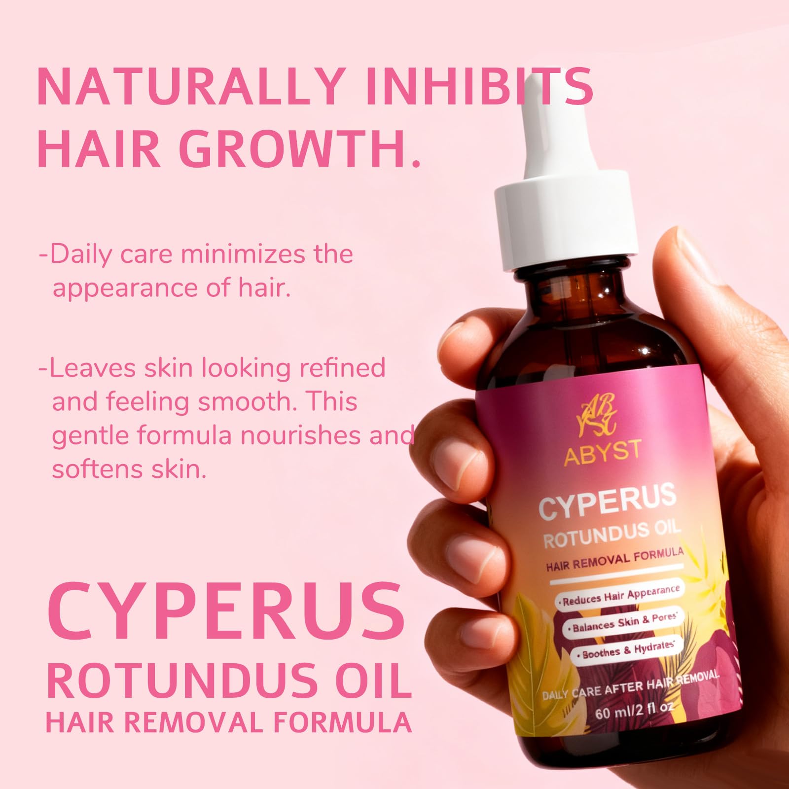 ABYST ingrediente natural puro sin alcohol ni fragancias artificiales.