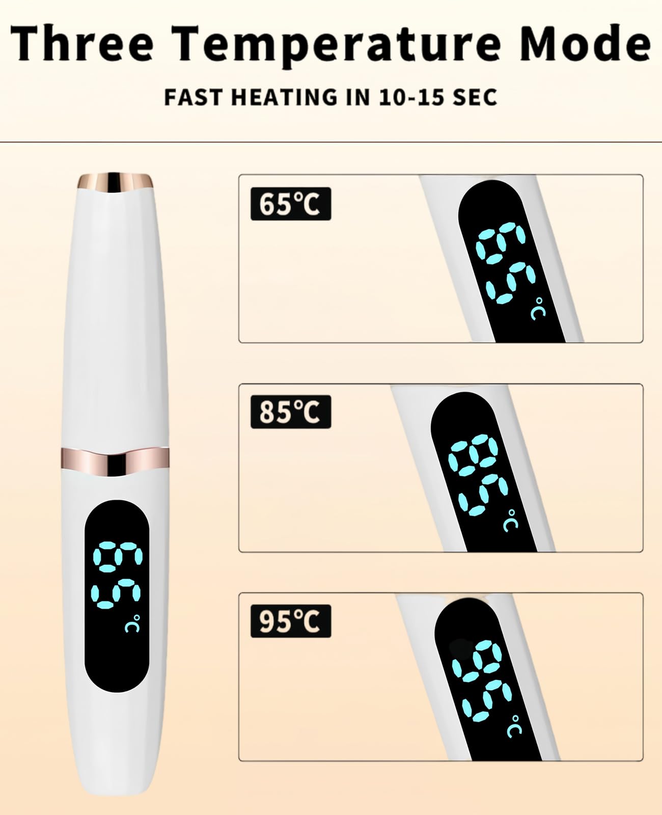 Acavado curler heats in 10 seconds for fast curling routine.