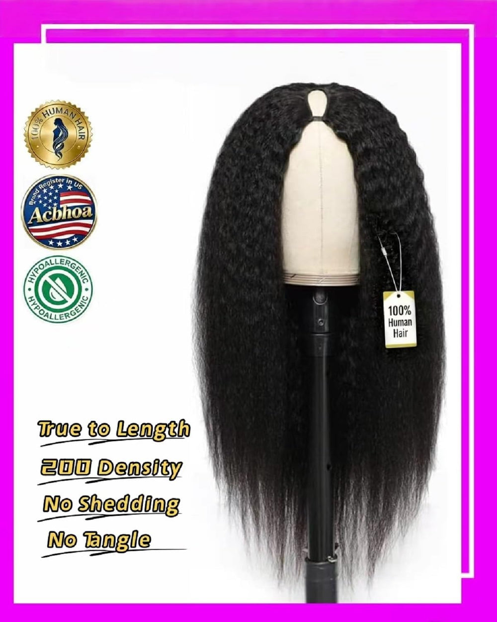 Acbhoa 22inch V-Part Wig drawstring cap close-up for secure, breathable fit.