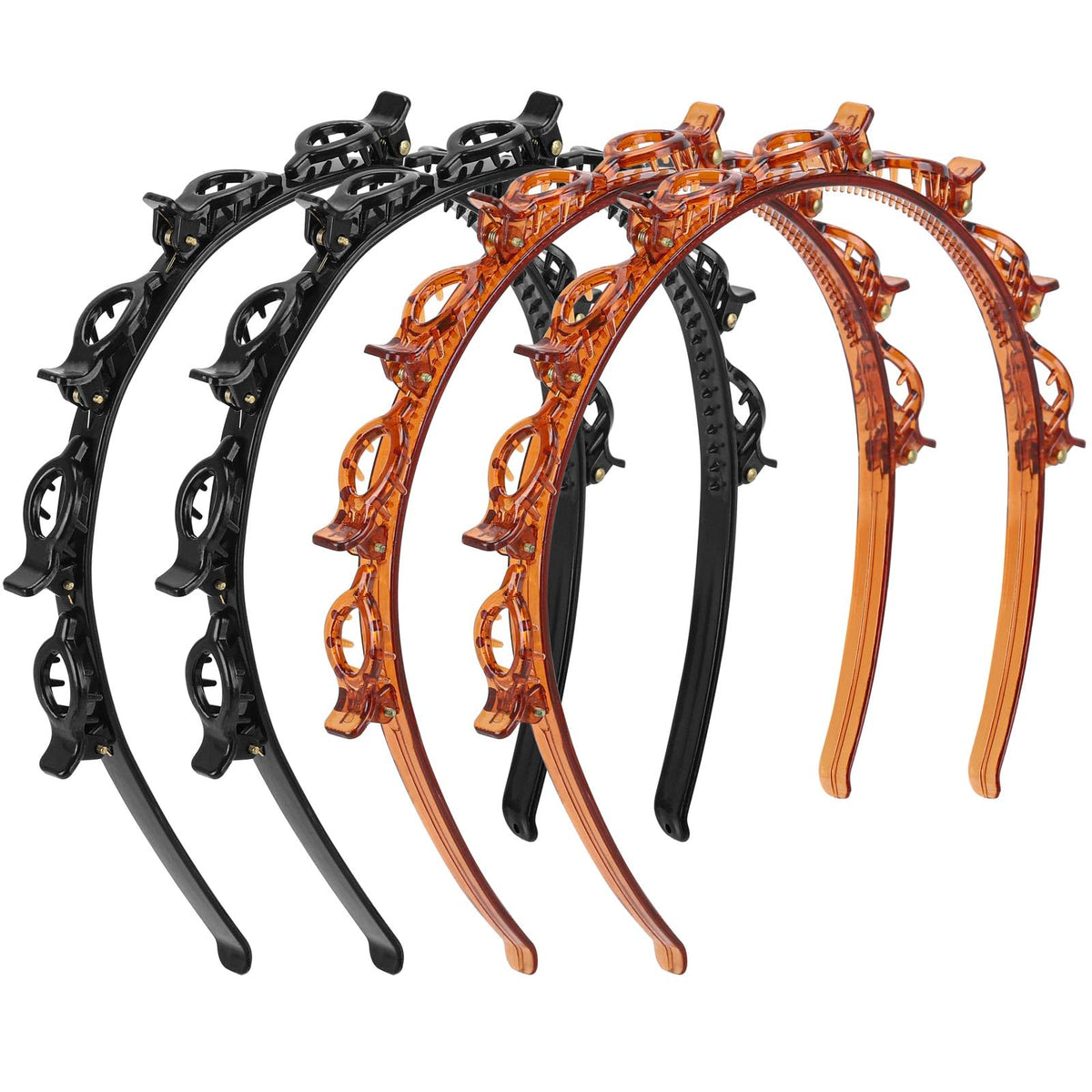 acDesign clip headband set in black and red for secure everyday wear