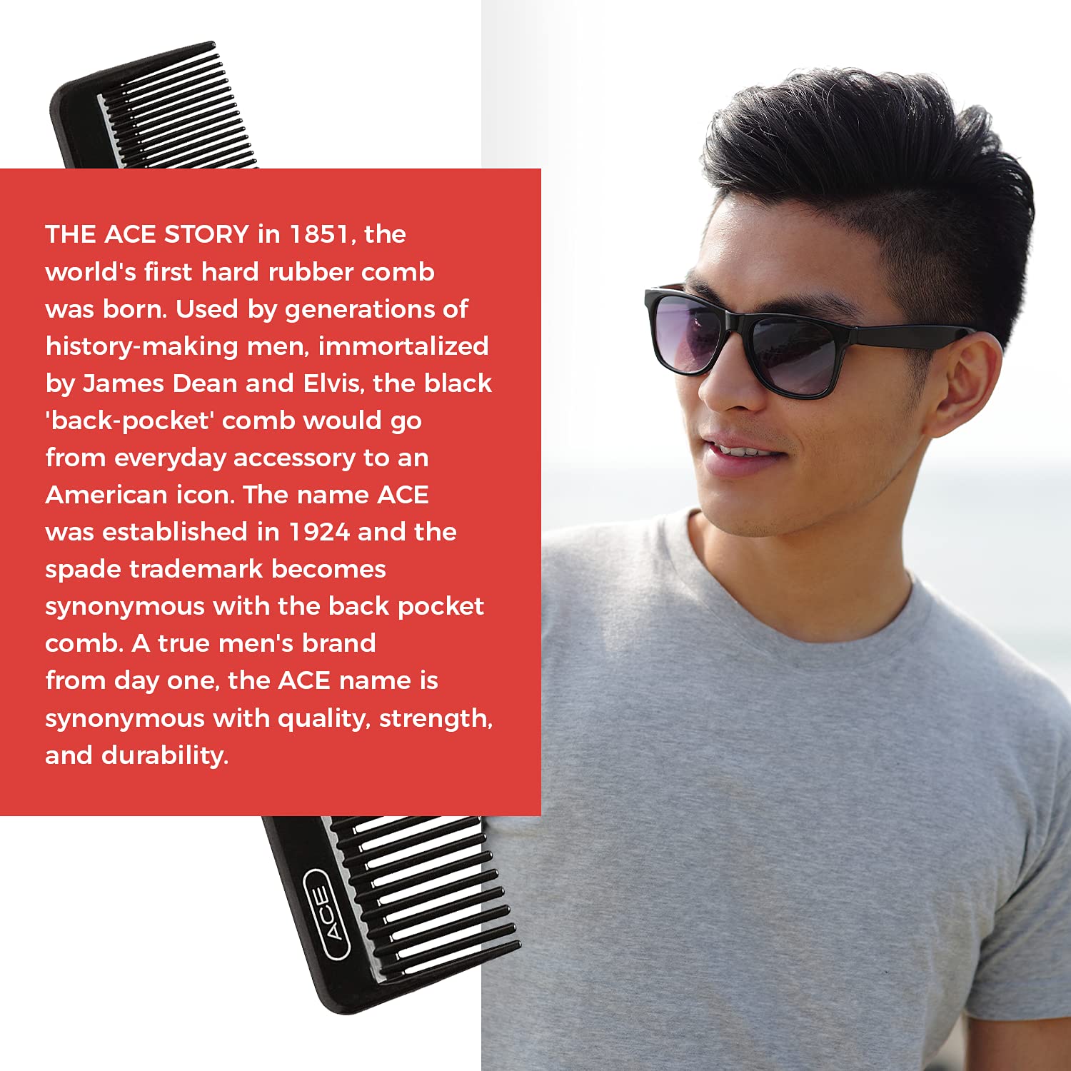 Ace Classic Goody Dressing Hair Comb travel-friendly companion for gym and commute