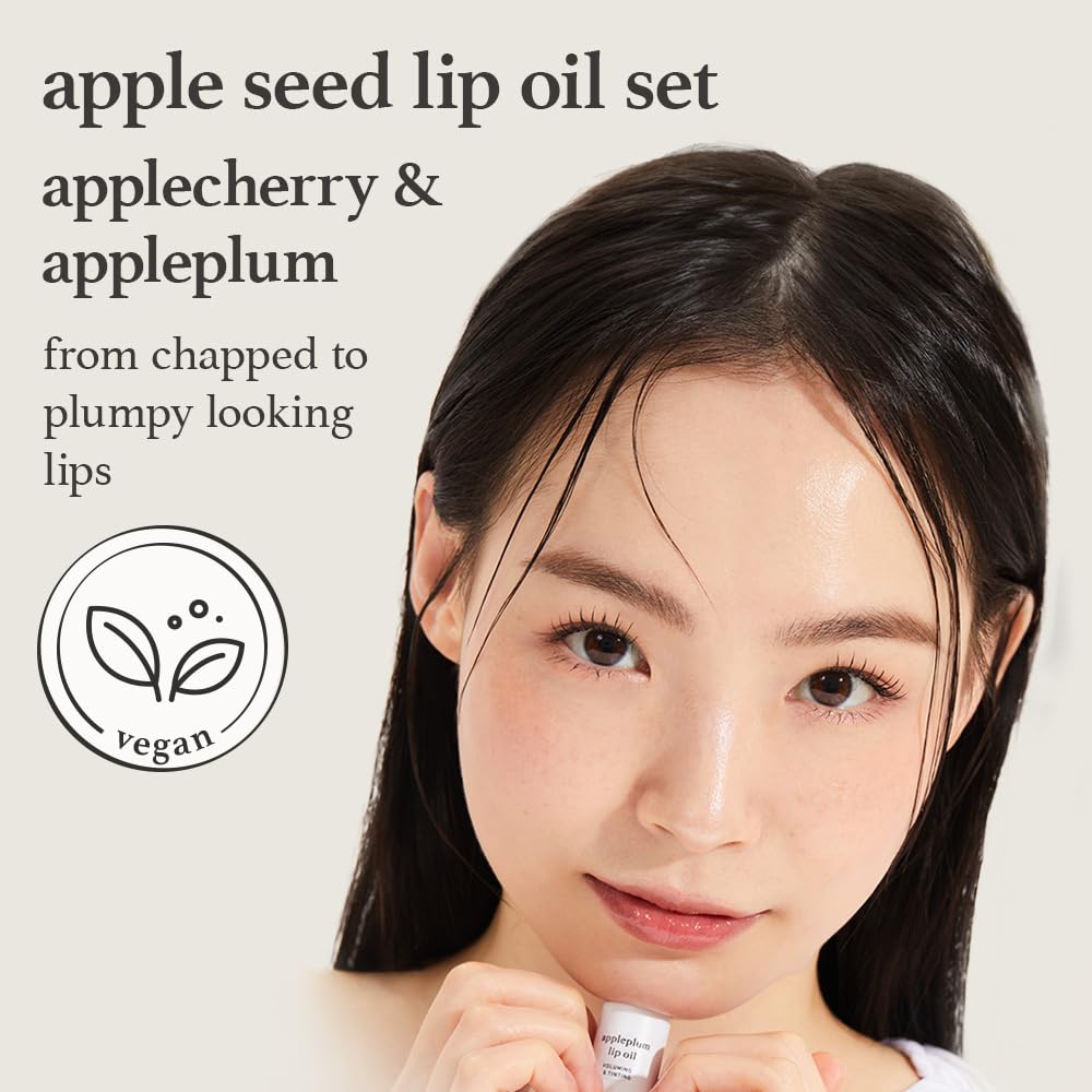 NOONI Aceite labial Appleseed set tono coreano, acabado ligero y brilloso