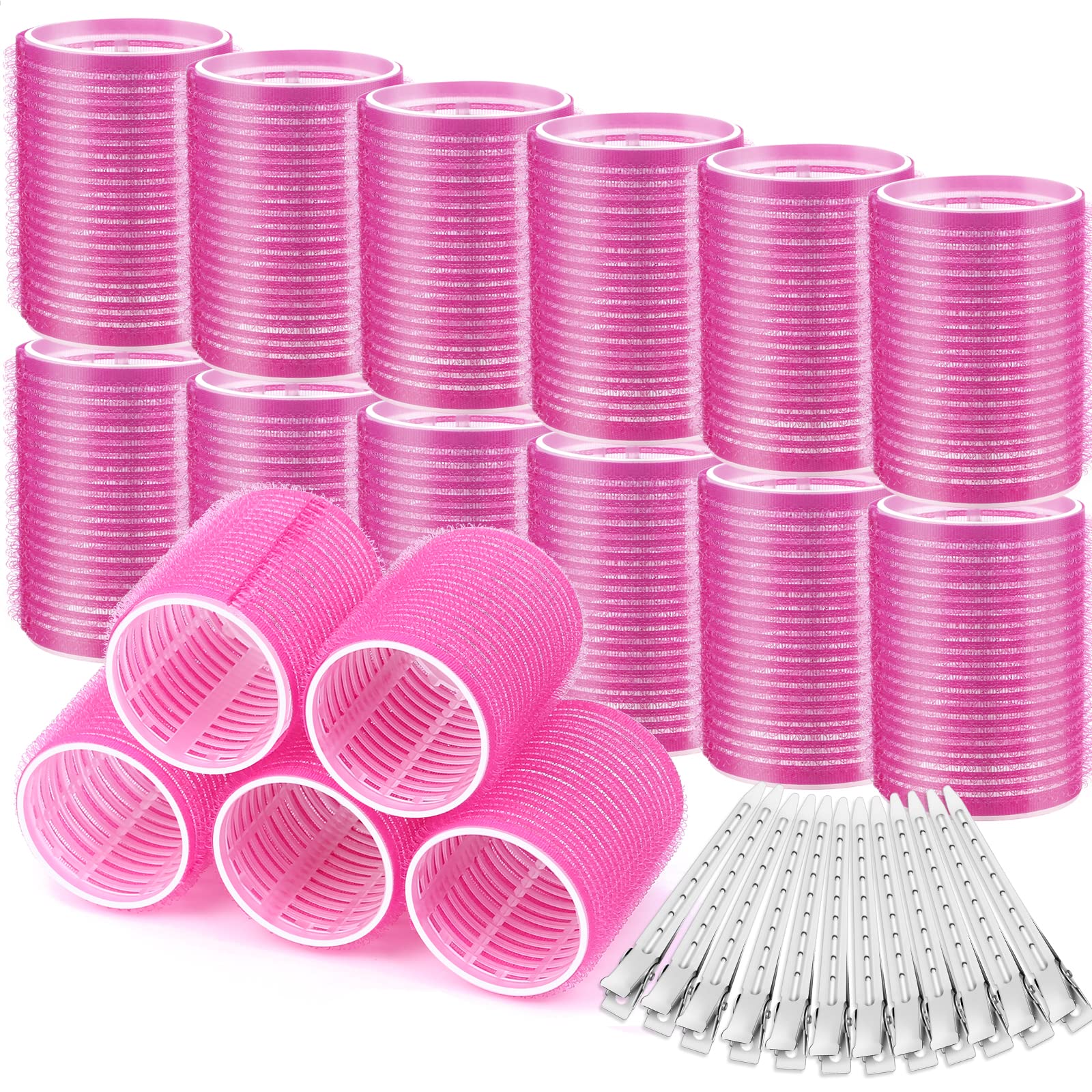Acejoz large self-grip rollers for long hair, creating voluminous curls.