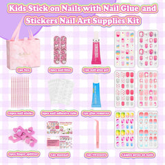 Acejoz colección de 144 piezas, estilos variados para uñas infantiles con diseños divertidos