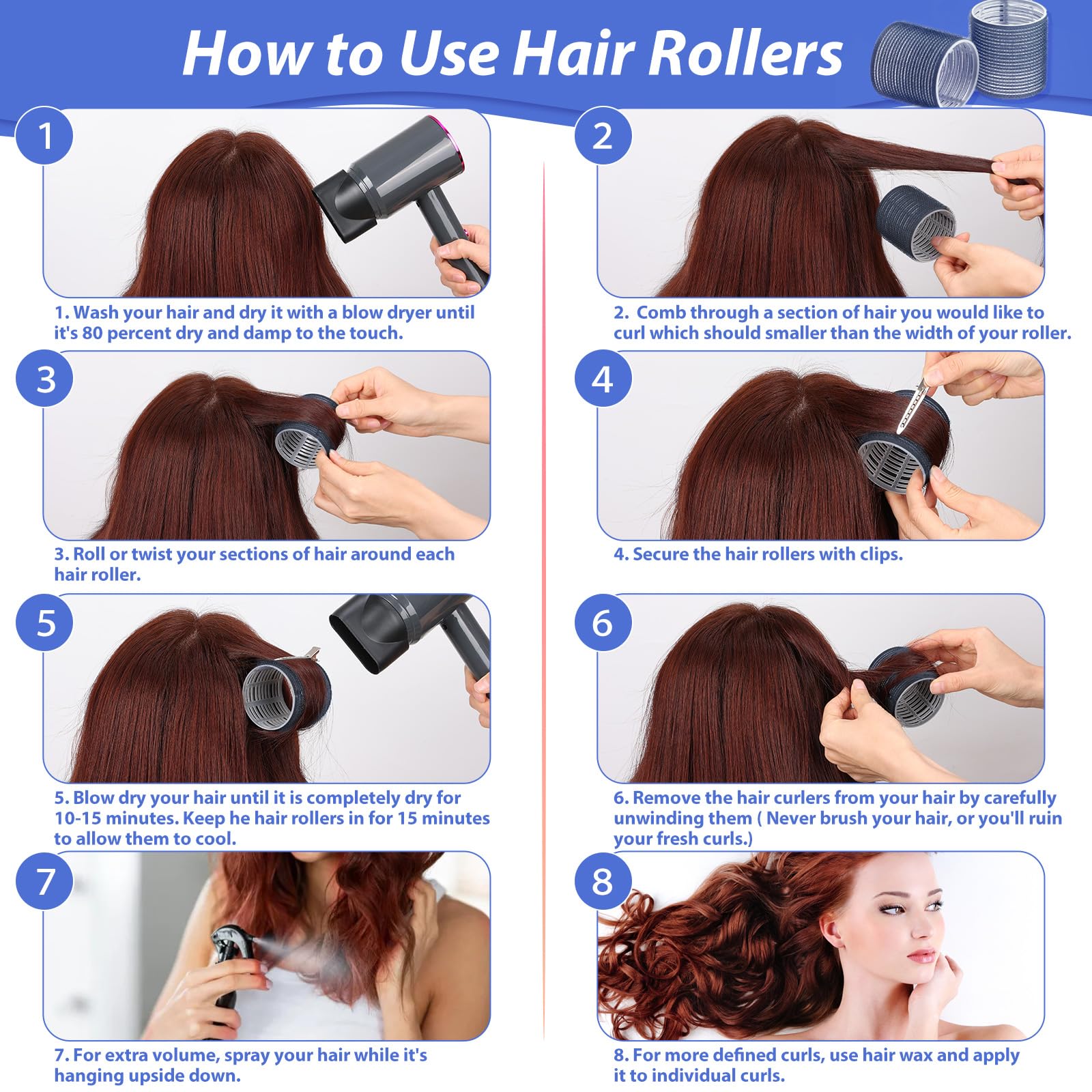 Navy blue Acejoz rollers highlight color and versatility