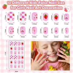 Acejoz Uñas pre-glue de corte corto: aplicación rápida para niñas creativas.