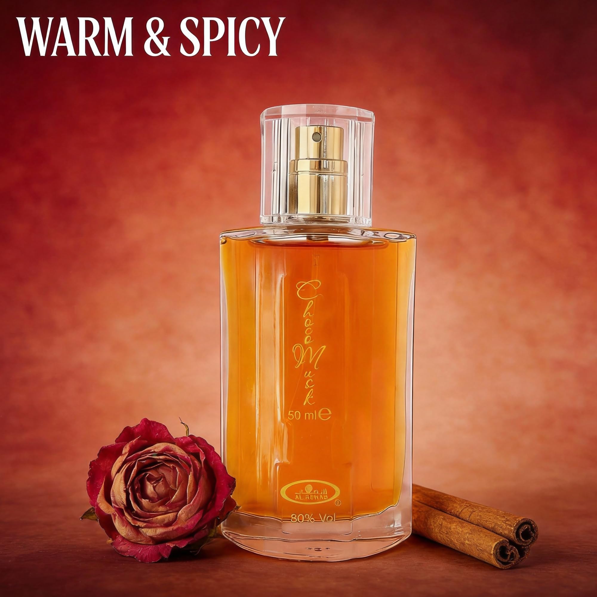 A CENTER Choco Musk spray action shot for easy application.