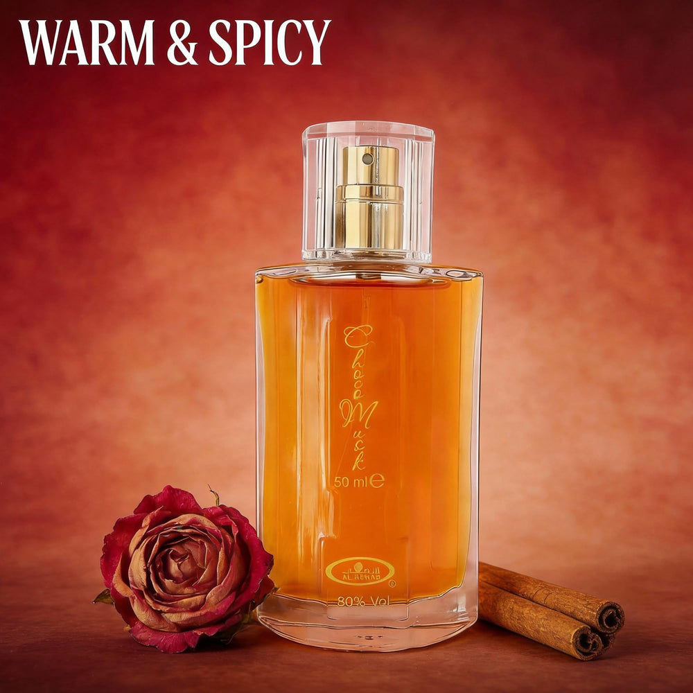 A CENTER Choco Musk spray action shot for easy application.