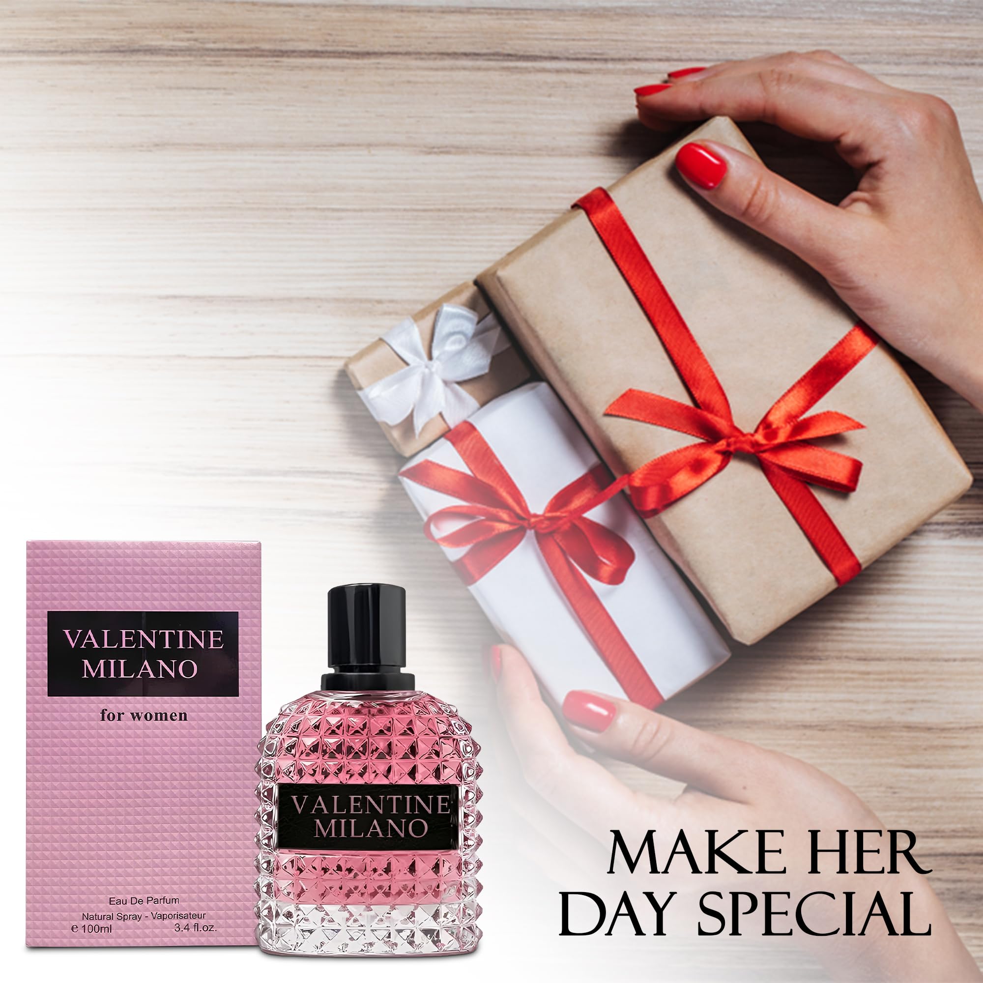 Jasmine accent on the bottle suggests daytime elegance and freshness.