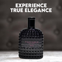 A CENTER Valuable Paris bottle close-up, amber floral with subtle spice.