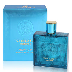 A CENTER Vintage Hero masculine scent bottle front, ideal for daily wear.