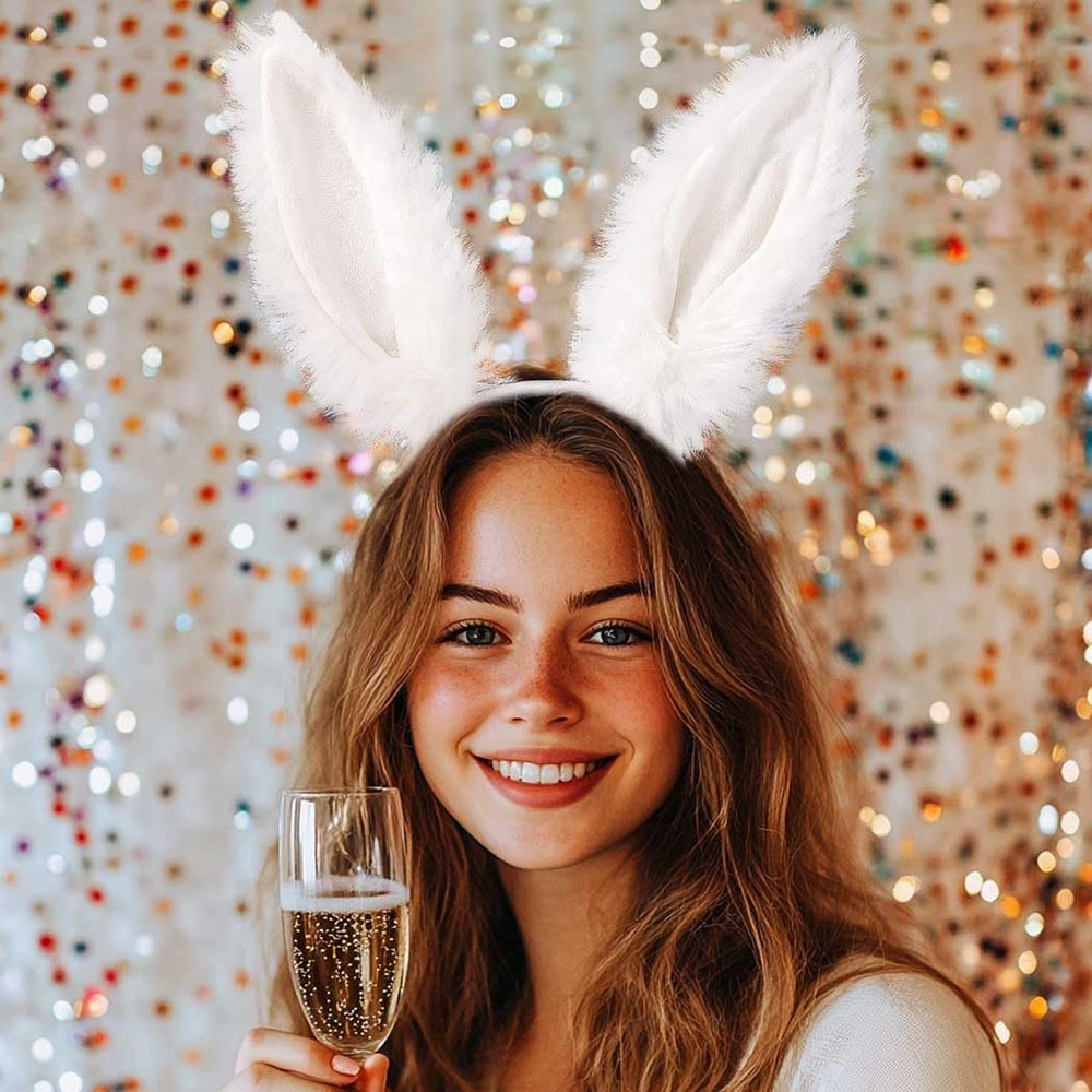 Accesorio capilar Aceorna, orejas de conejo blancas para un toque adorable