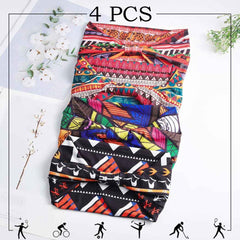 Aceorna African headbands boho knotted wide navy, breathable fit for workouts.