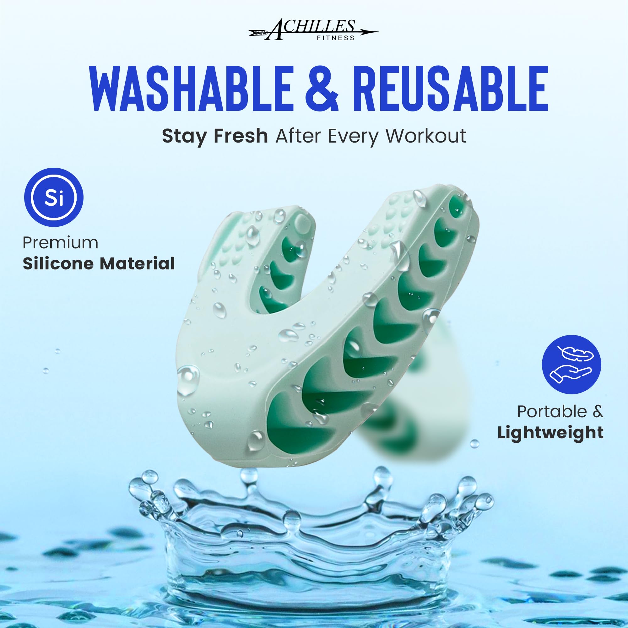 Silicona suave de Achilles Fitness para uso higiénico y cómodo.