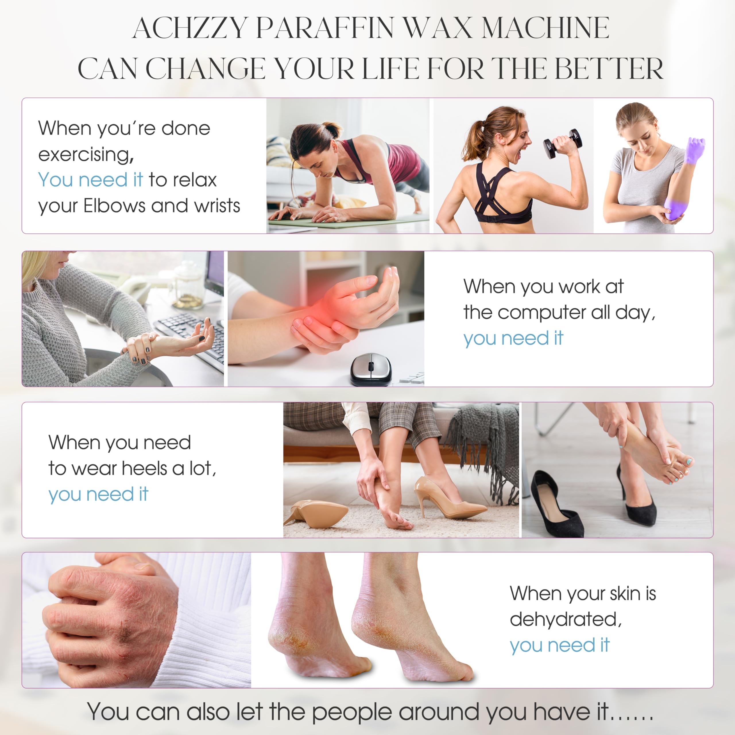Achzzy temperature control panel ensures safe, consistent heat.