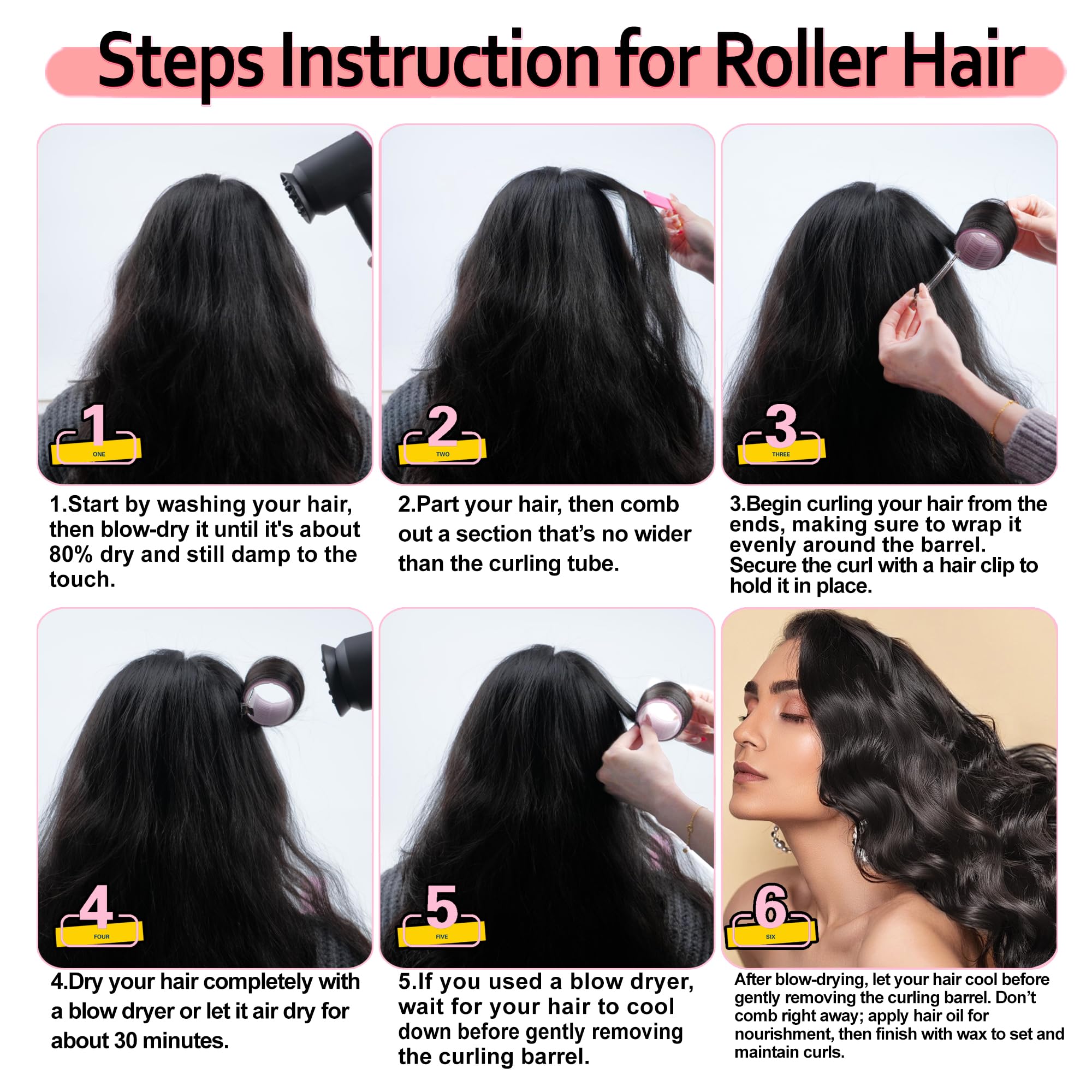 Acinnox medium 36mm roller styling curl options and defined texture