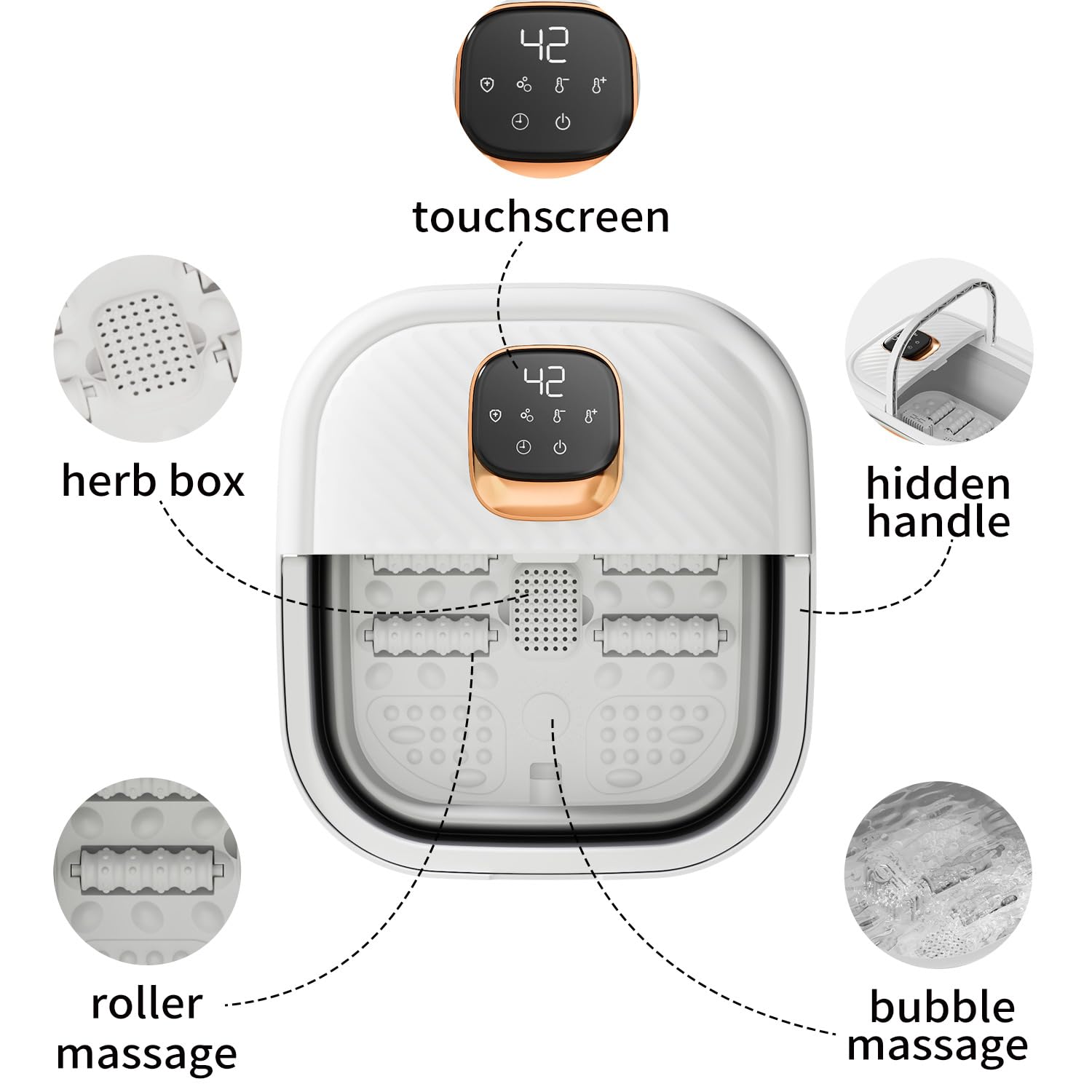 ACKLEAP foldable foot bath massager for travel and storage